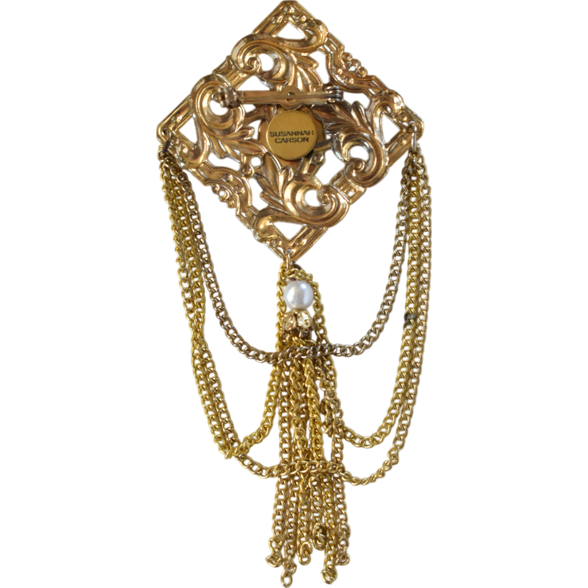 No. 2274 Lover's Eye Diamond Swag & Tassel Brooch