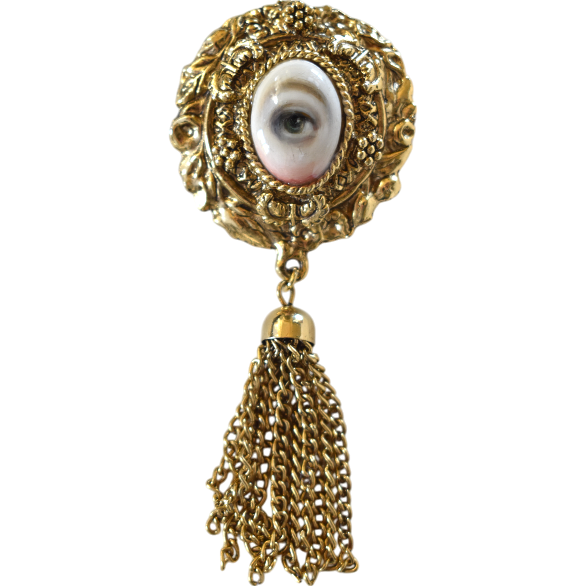 No. 2271 Lover's Eye Oval Tassel Brooch