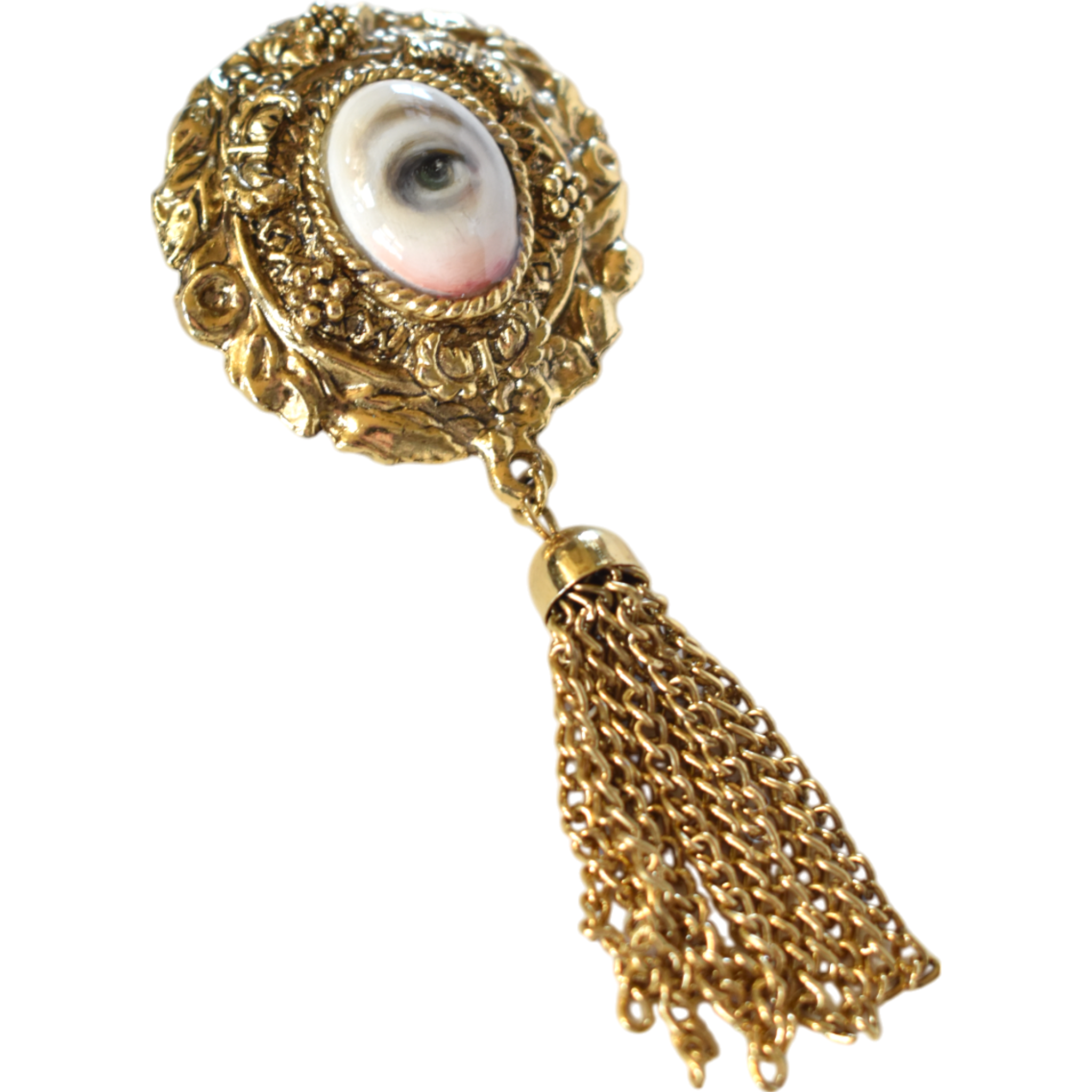 No. 2271 Lover's Eye Oval Tassel Brooch