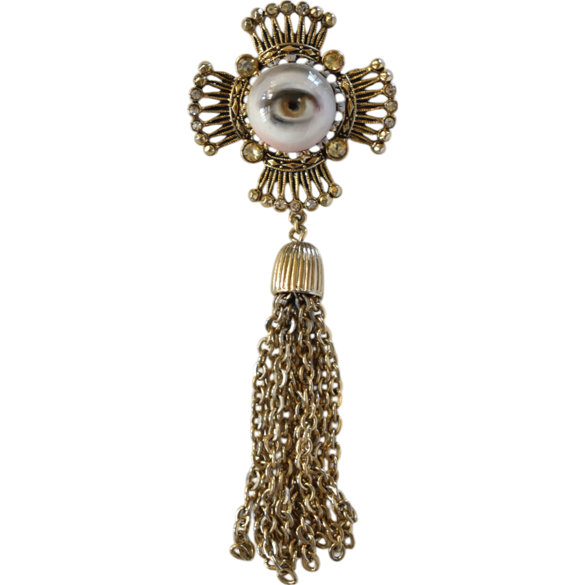 No. 2275 Lover's Eye Maltese Cross Tassel Brooch