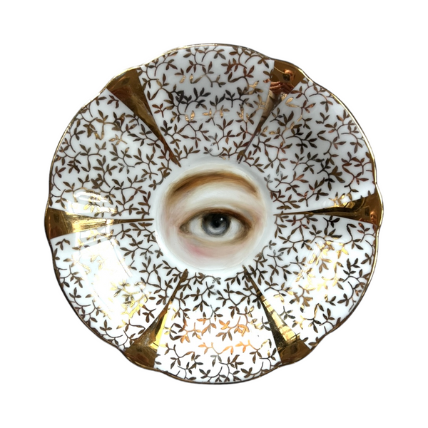 New! - Lover's Eye Painting on an English Queen Anne Plate