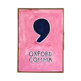 Lost & Found Collection: Oxford Comma Gouache Painting in Salmon Pink and Navy
