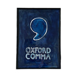 Lost & Found Collection: Oxford Comma Gouache Painting in Navy and Midnight Blue