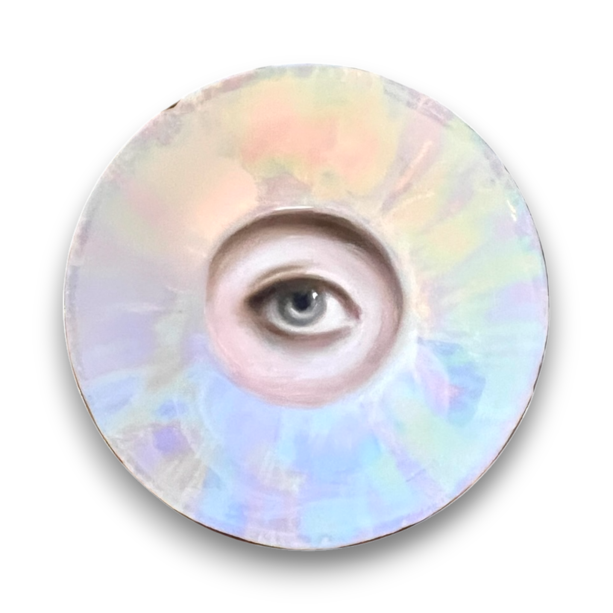 No. 3097 Lover's Eye Painting on an Iridescent Plate