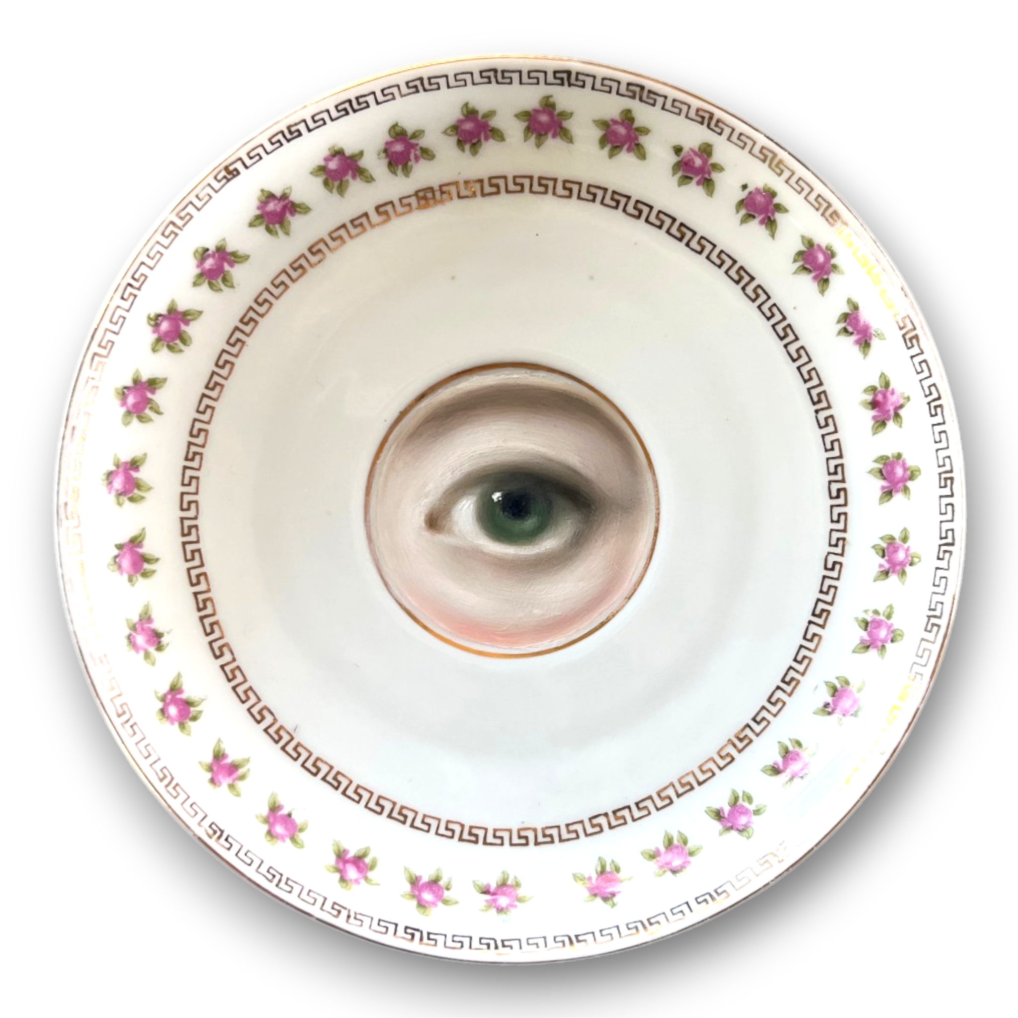 No. 3562 Lover's Eye Painting on a Rosebud Border Plate