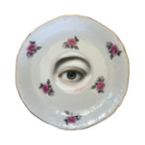 Lover's Eye Painting on a Pink Rose Sprig Plate