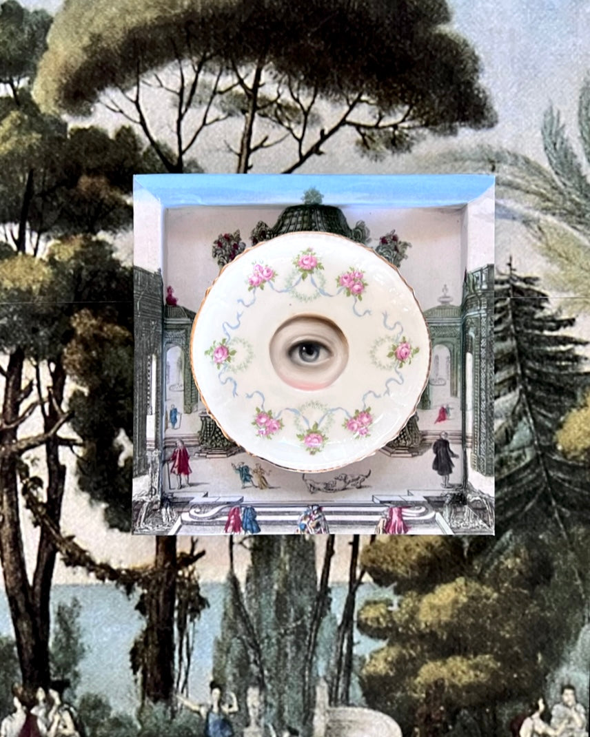 No. 2097 Lover's Eye Painting on an English Flower Garland Plate