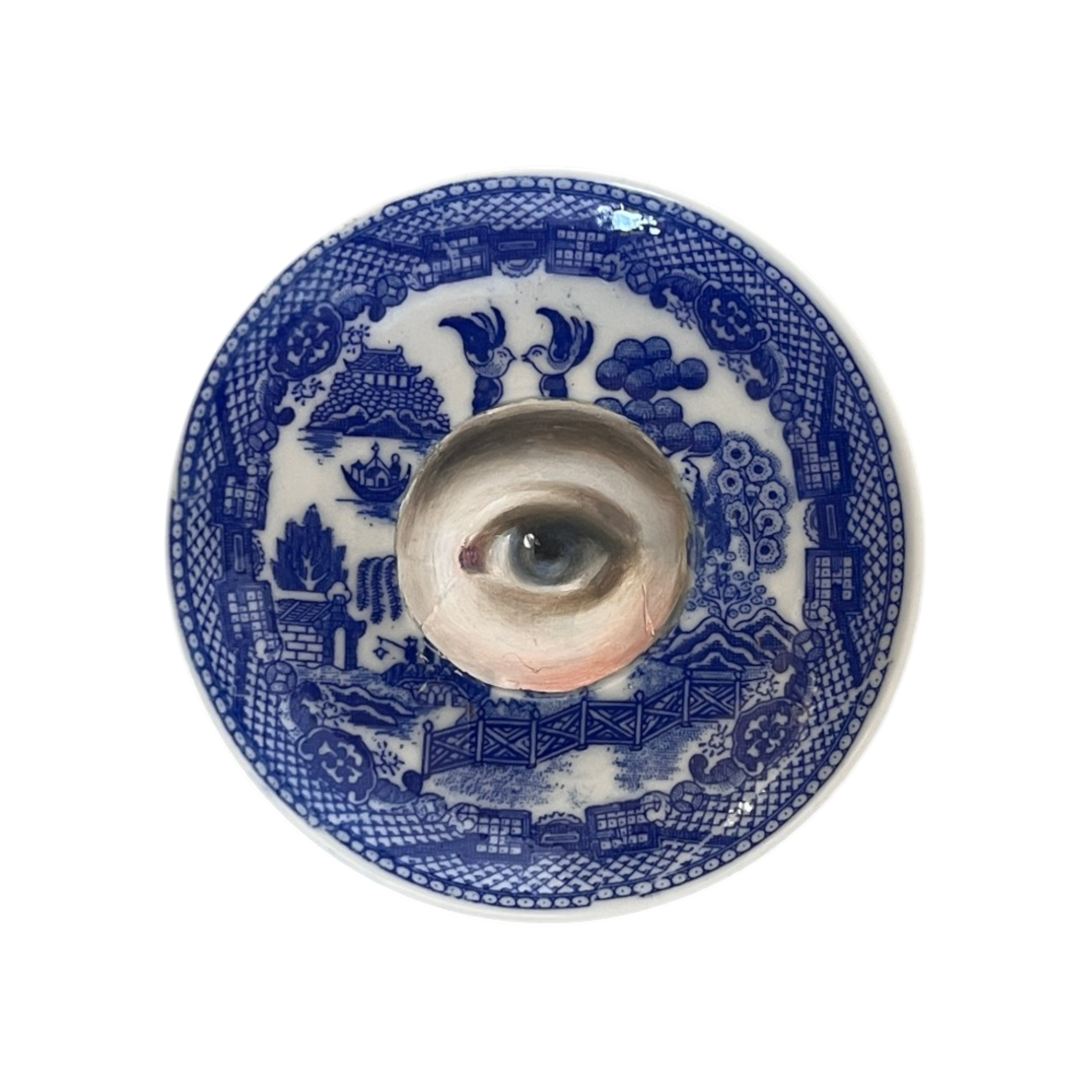 No. 3611 Miniature Lover's Eye Blue Willow Plate