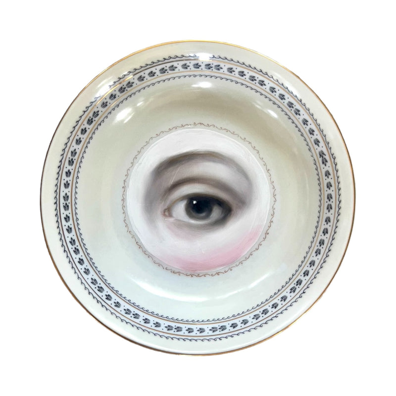 Lover's Eye Painting on a Neoclassical Mid-Century Plate