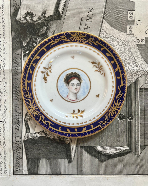Miniature Portrait Plate: "Colette Embarked on the Grand Tour - Unchaperoned!"