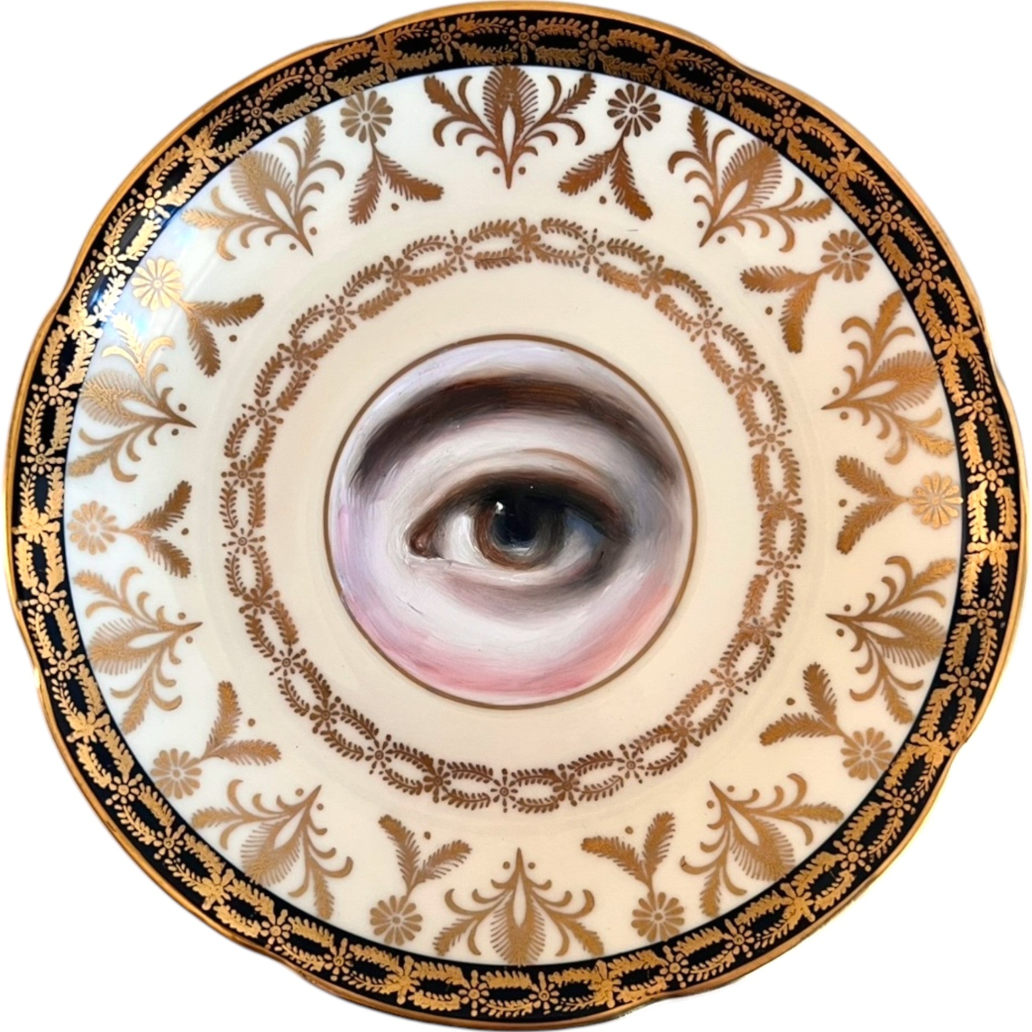 No. 2675 Lover's Eye Painting on an English Royal Grafton Plate