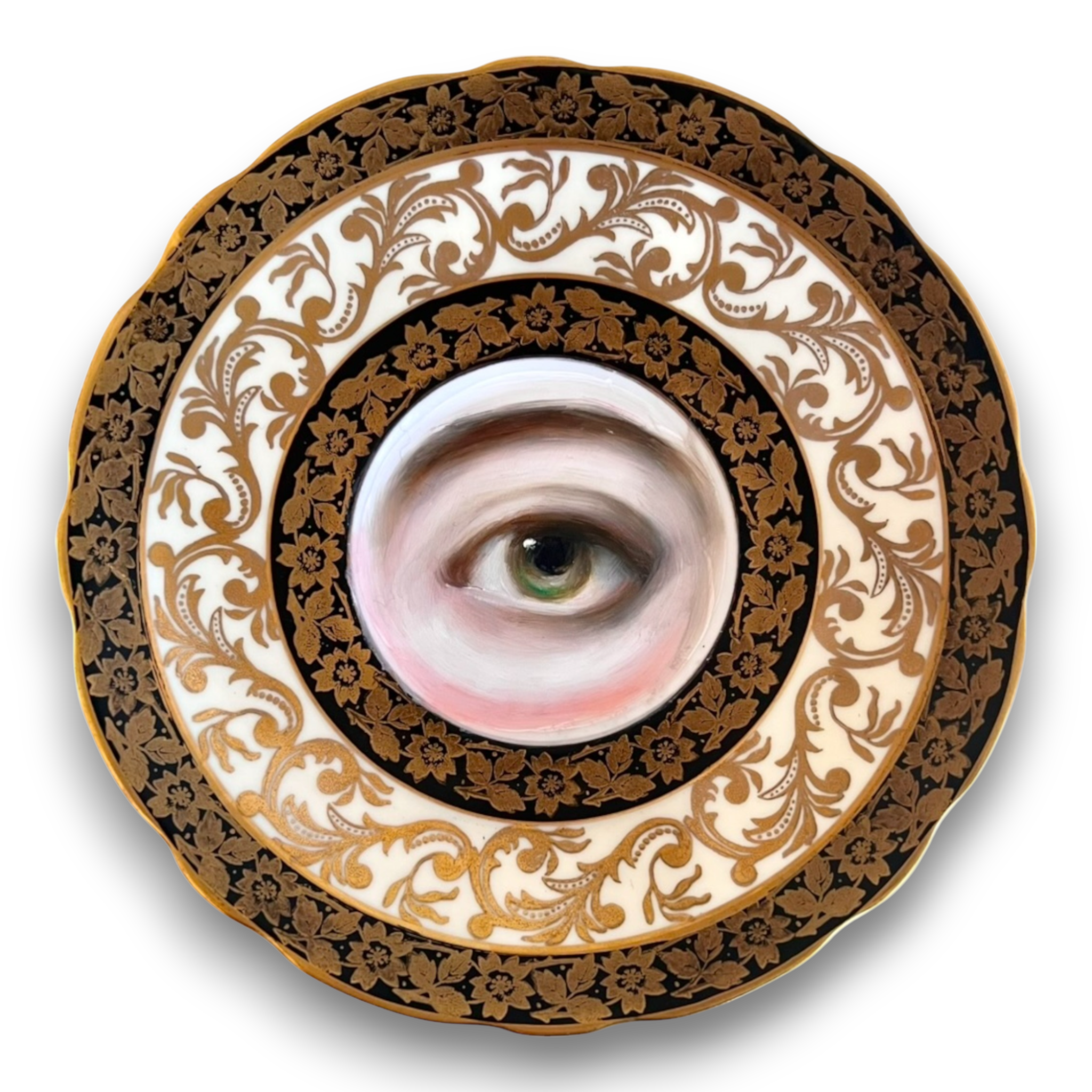 No. 2676 Lover's Eye Painting on an English Royal Stafford Plate