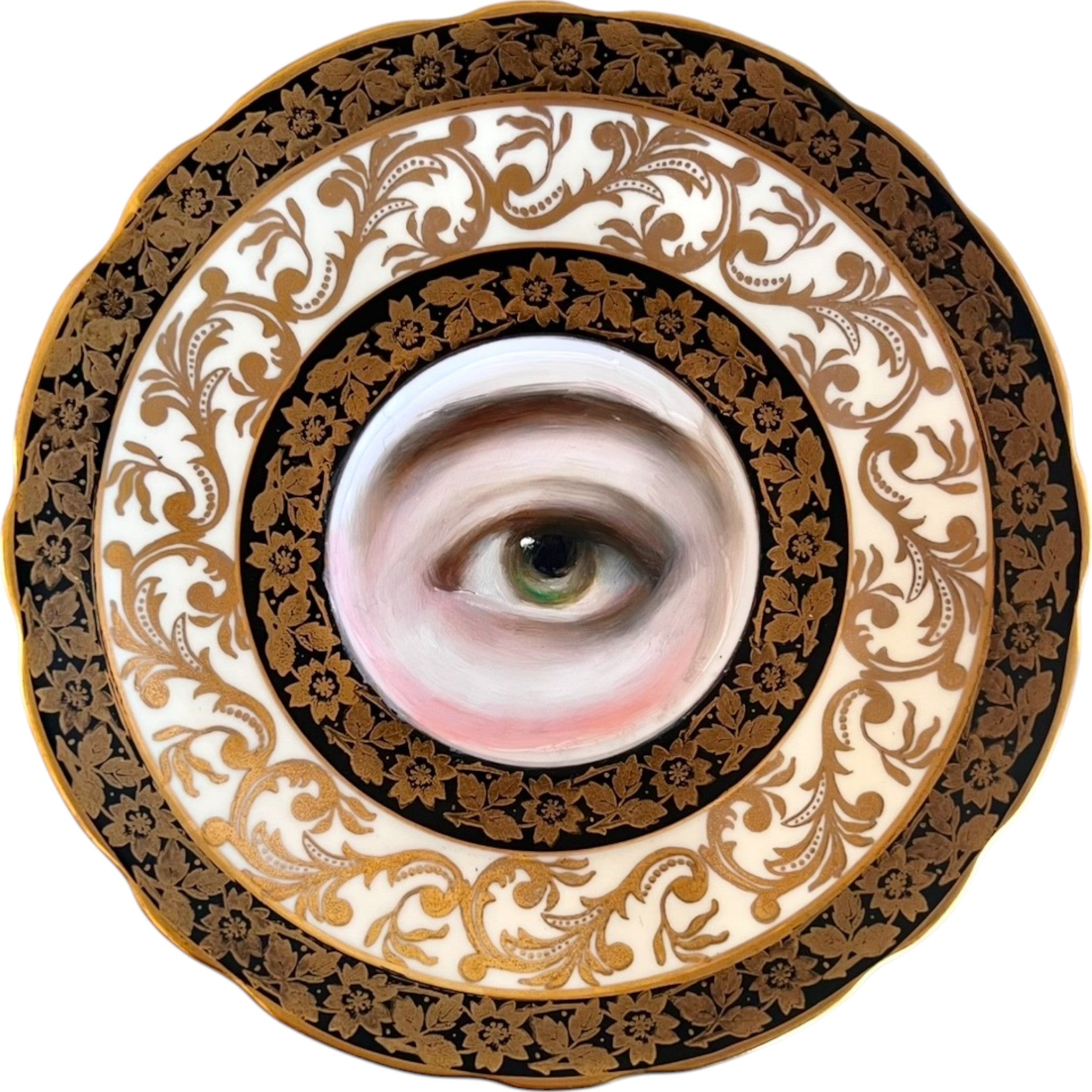 No. 2676 Lover's Eye Painting on an English Royal Stafford Plate