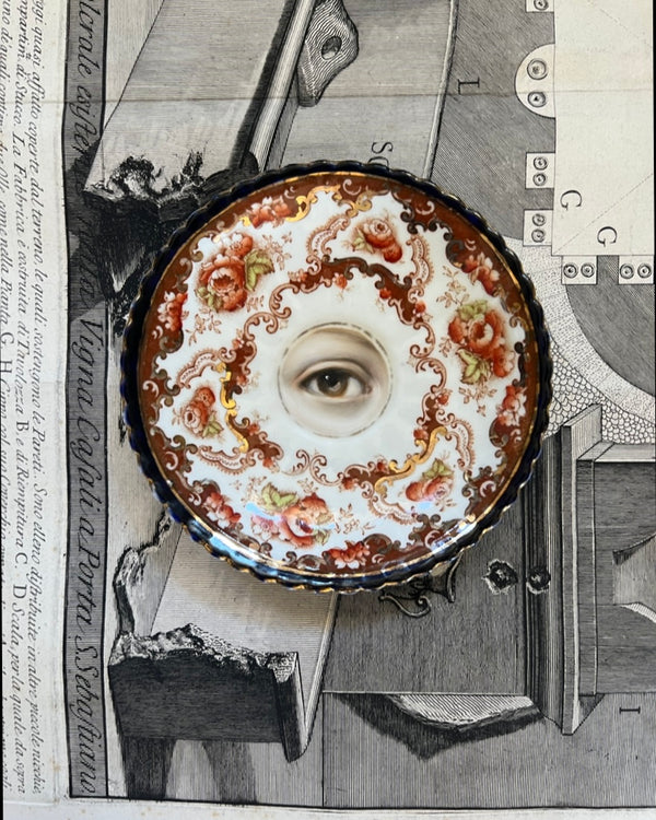 Lover's Eye Painting on an English Royal Albert Plate