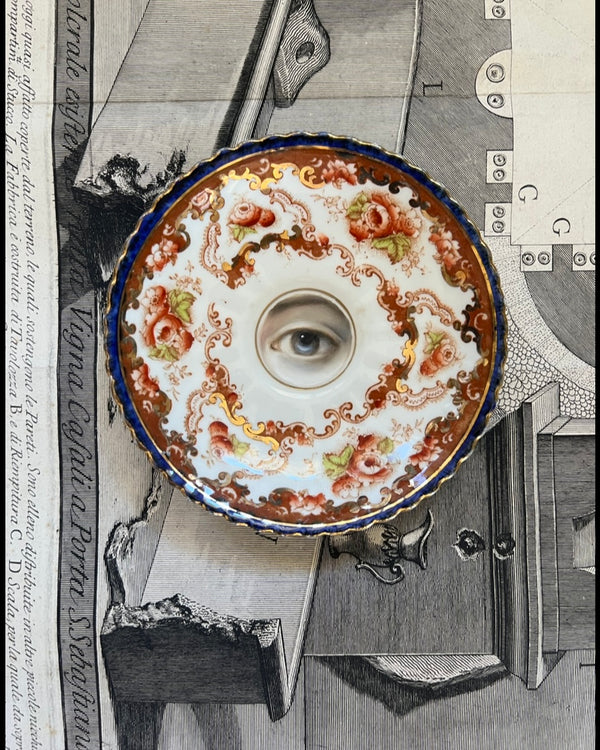 Lover's Eye Painting on an English Royal Albert Plate