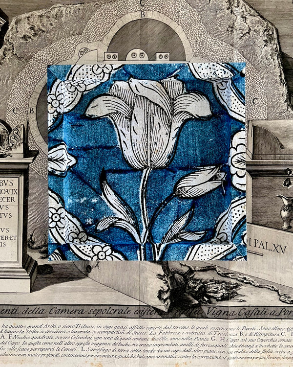 Frame No. 9 - Dominoterie Tulipe Bleue (8" for plates 4.25"-6")
