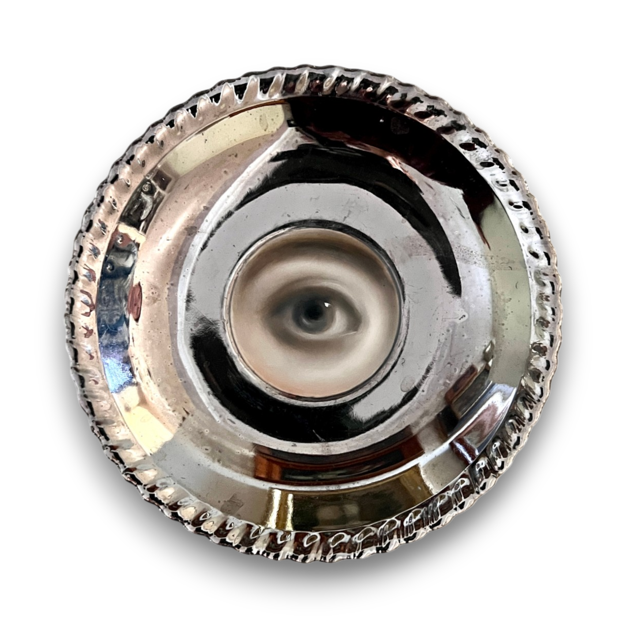 No. 3659 Lover's Eye Painting on an English Silver Luster Plate