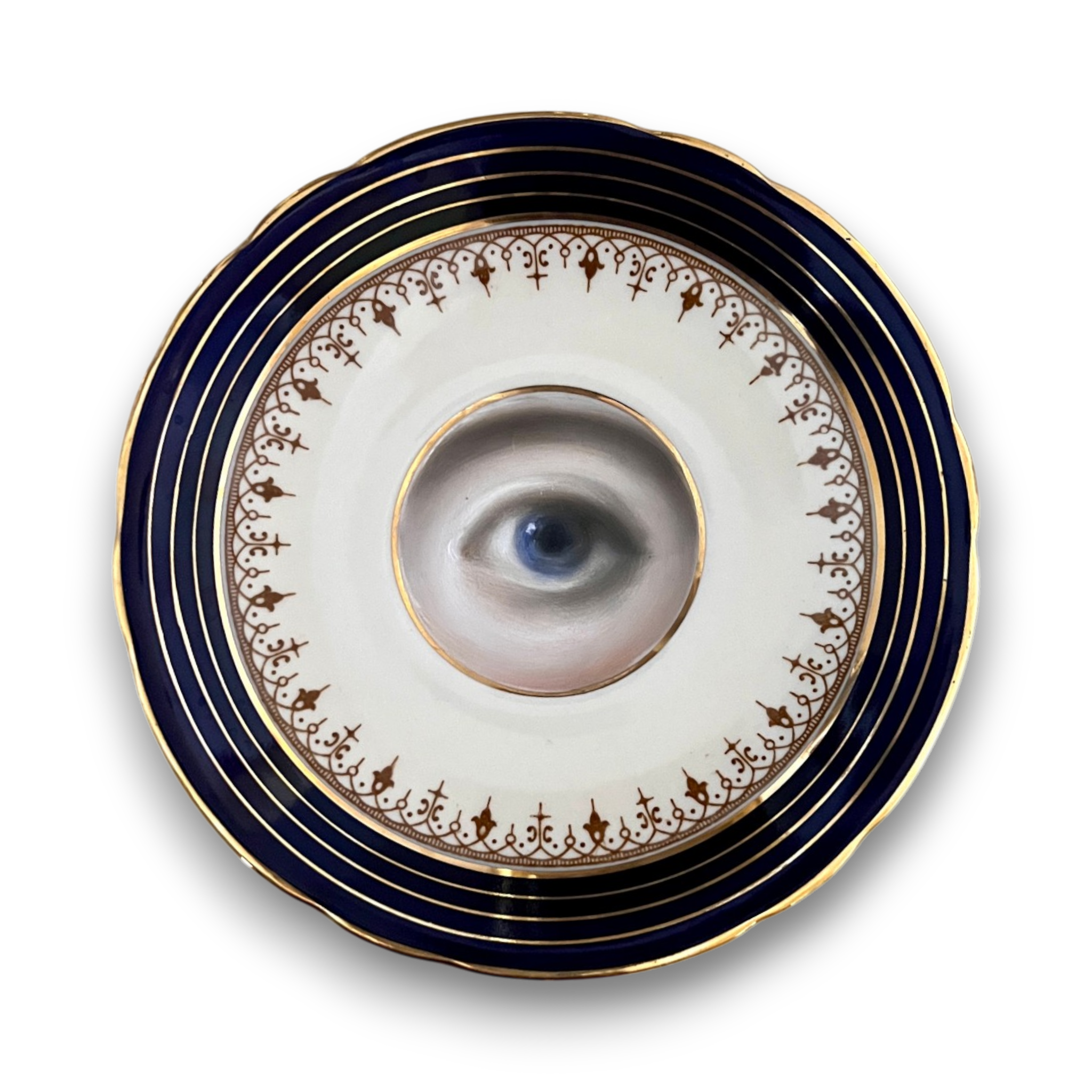 No. 3650 Lover's Eye Painting on an English Dorchester Plate