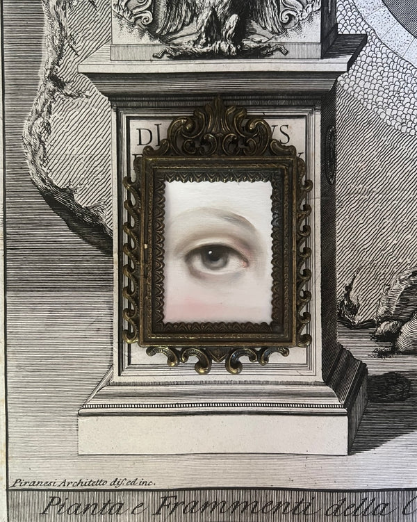 New! - Lover's Eye Painting in an Italian Metal Frame