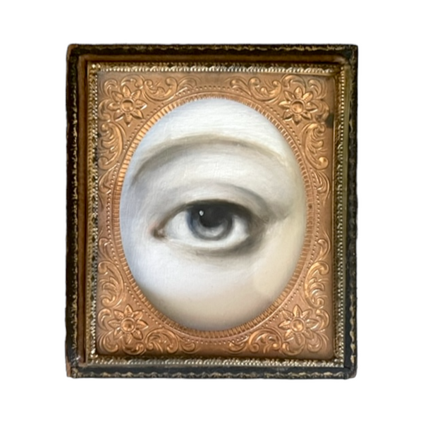 New! - Lover's Eye Painting in an Antique Daguerrotype Frame