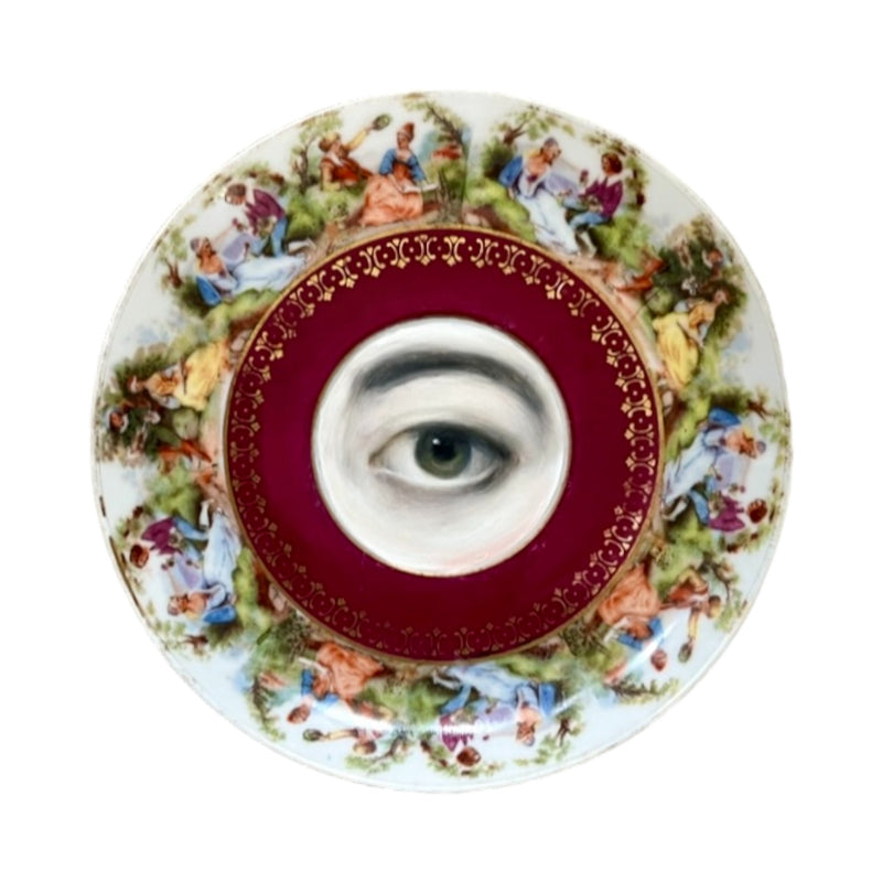 Lover's Eye Painting on a Pastoral Courtly Scene Plate