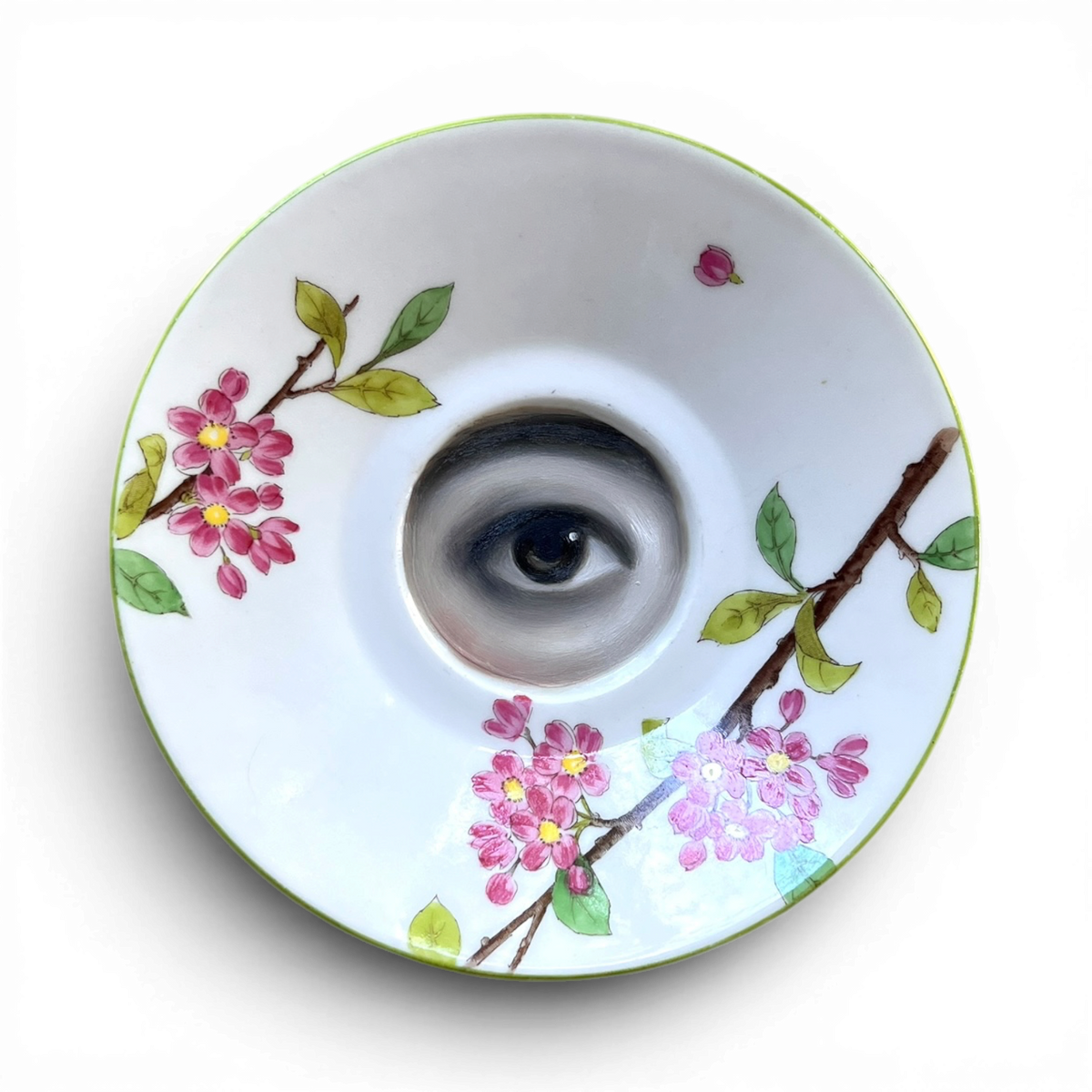 No. 3671 Lover's Eye Painting on a Floral Plate