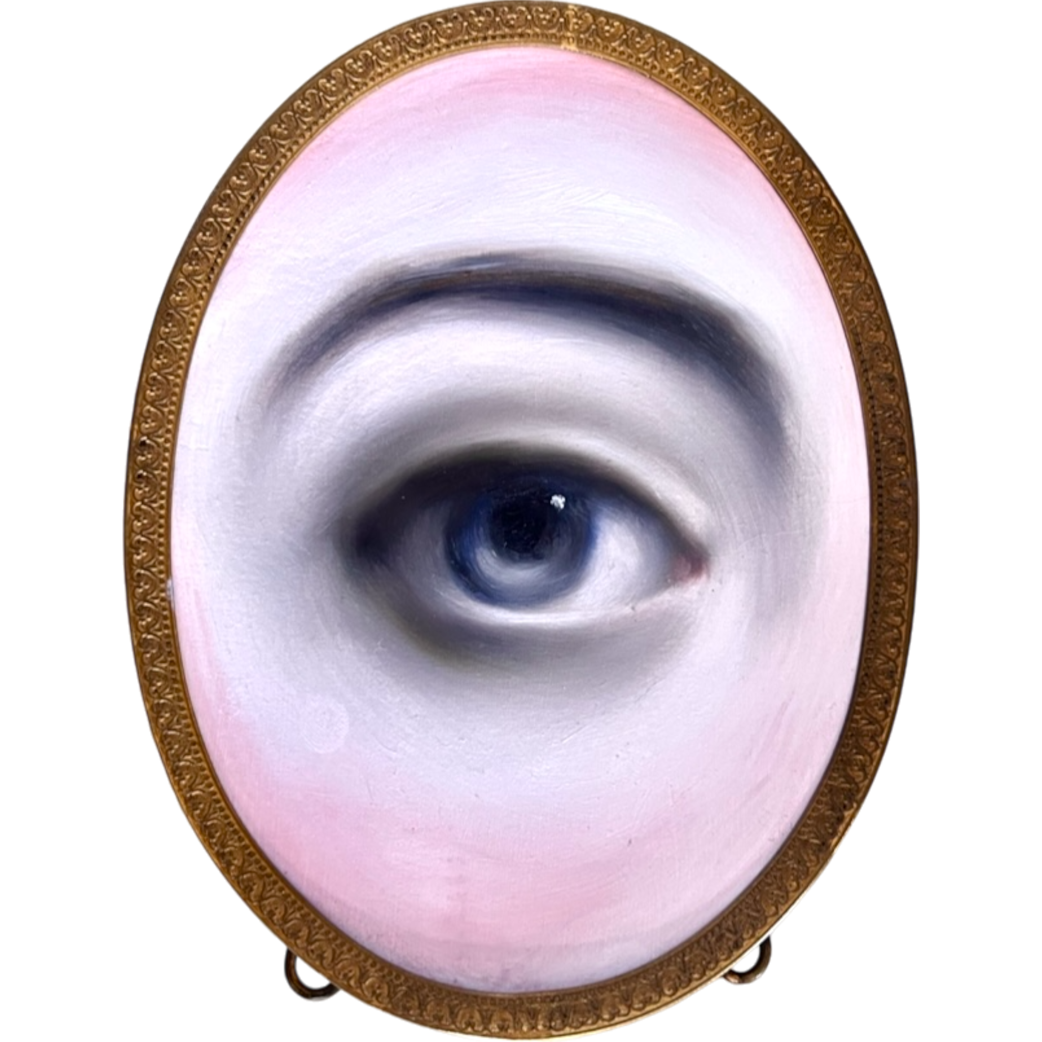 No. 2208 Lover's Eye Painting in an Antique Oval Frame