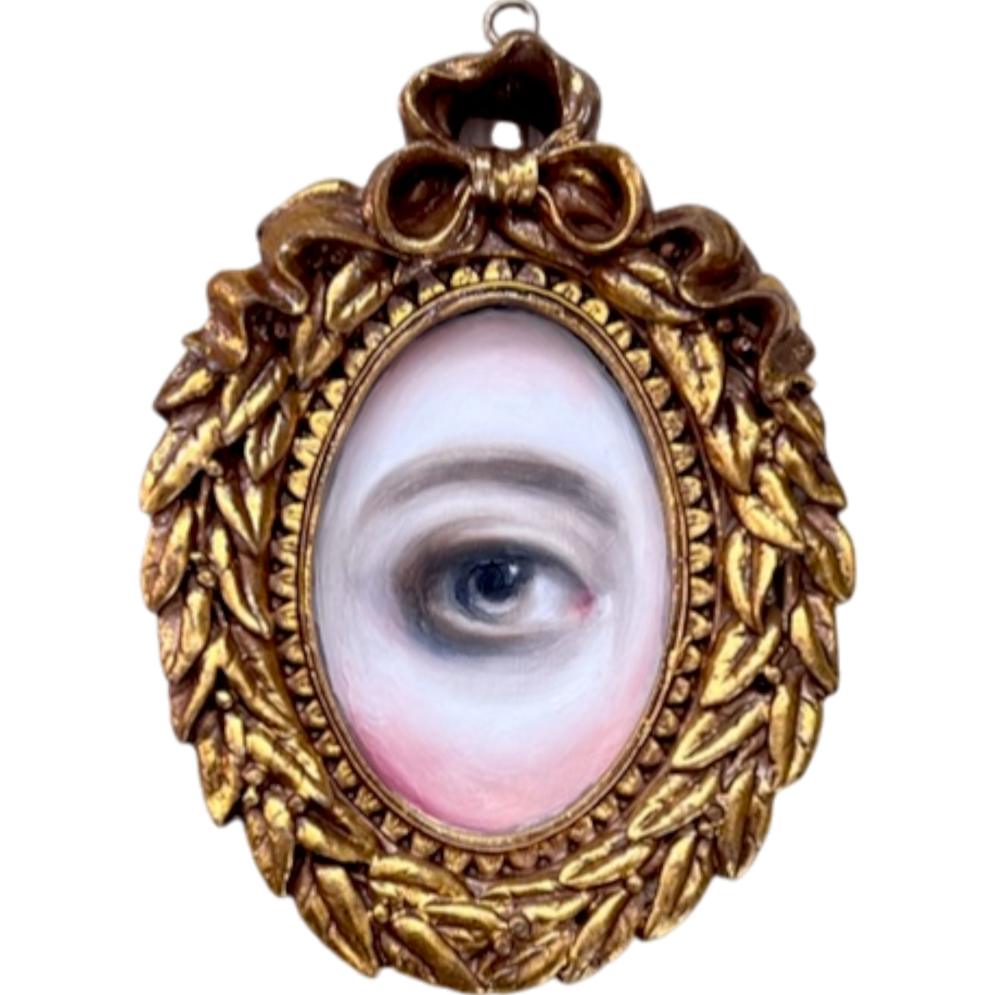 No. 2212 Lover's Eye Painting in a Gold Laurel Wreath Frame