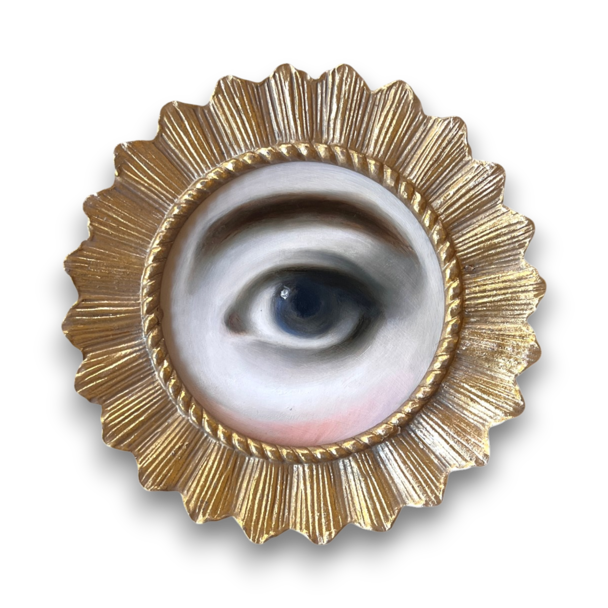 No. 3698 Lover's Eye Painting in a Gold Sunburst Frame