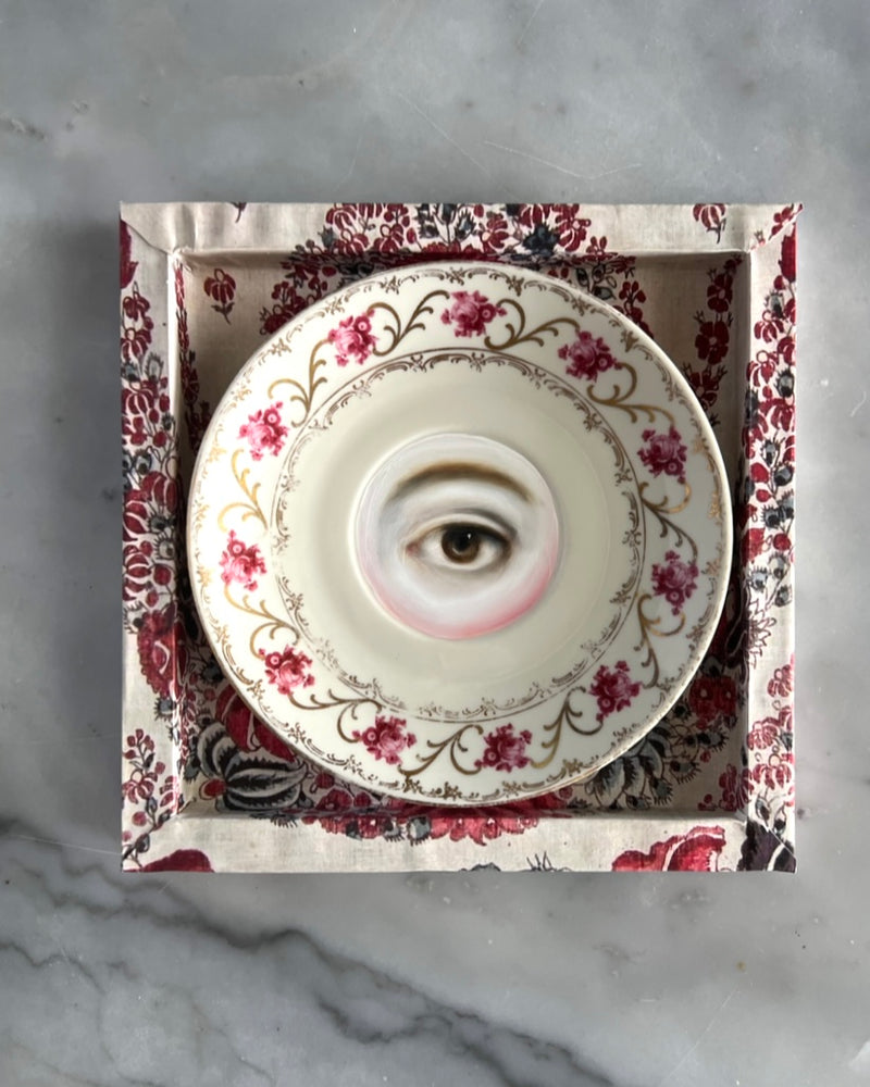 Lover's Eye Painting on a Schumann Rose Plate