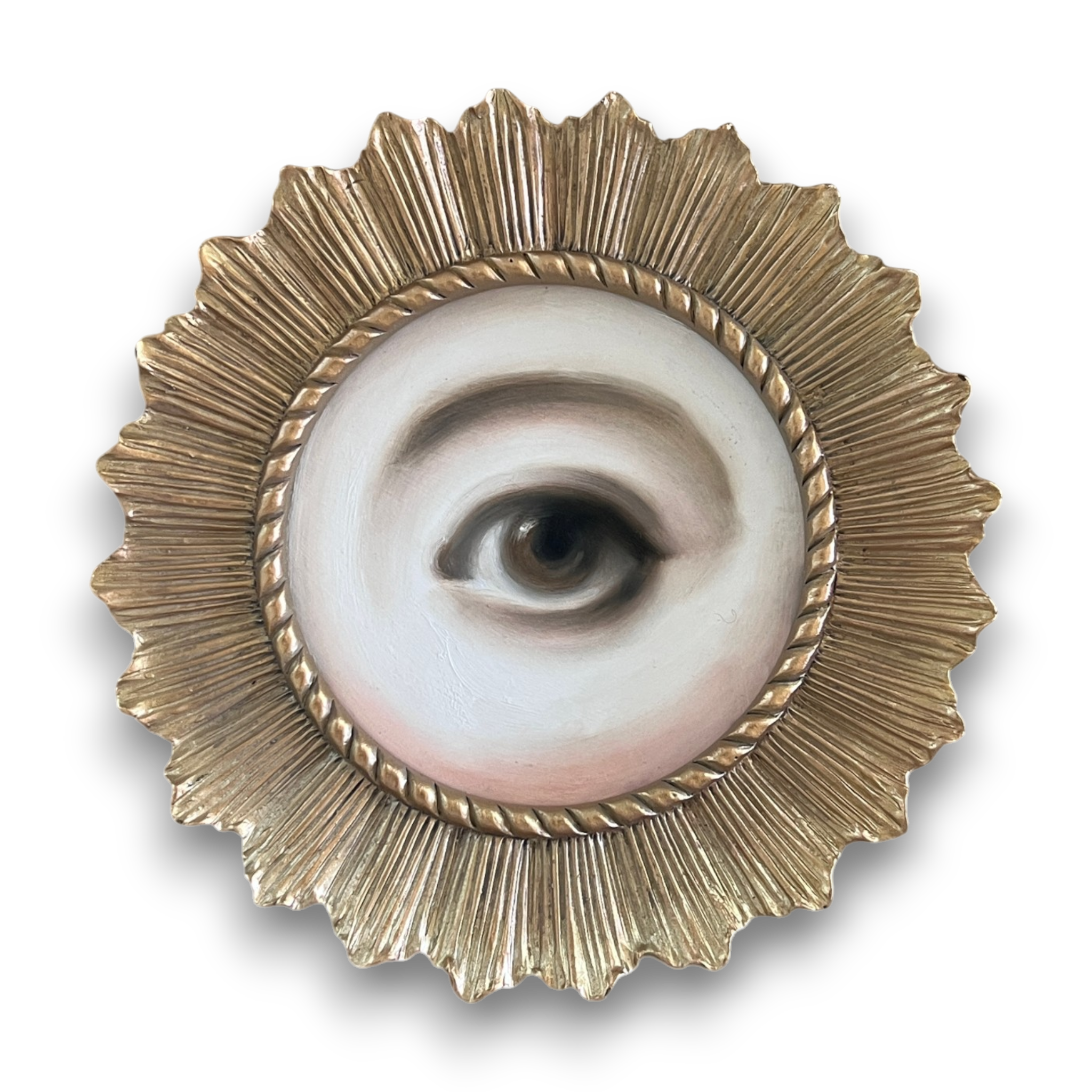 No. 3707 Lover's Eye Painting in a Gold Sunburst Frame