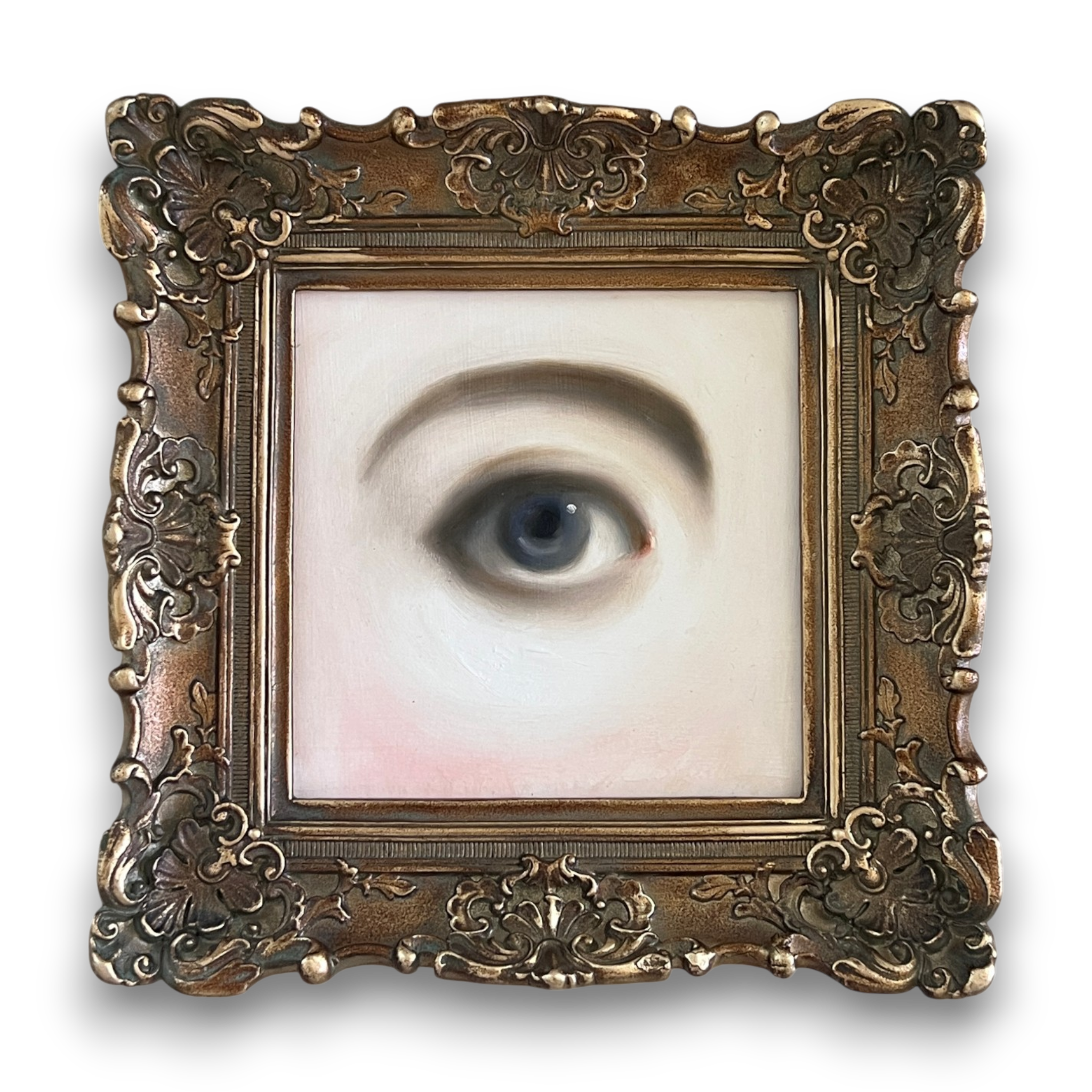 No. 3706 Lover's Eye Painting in a Square Gold Frame