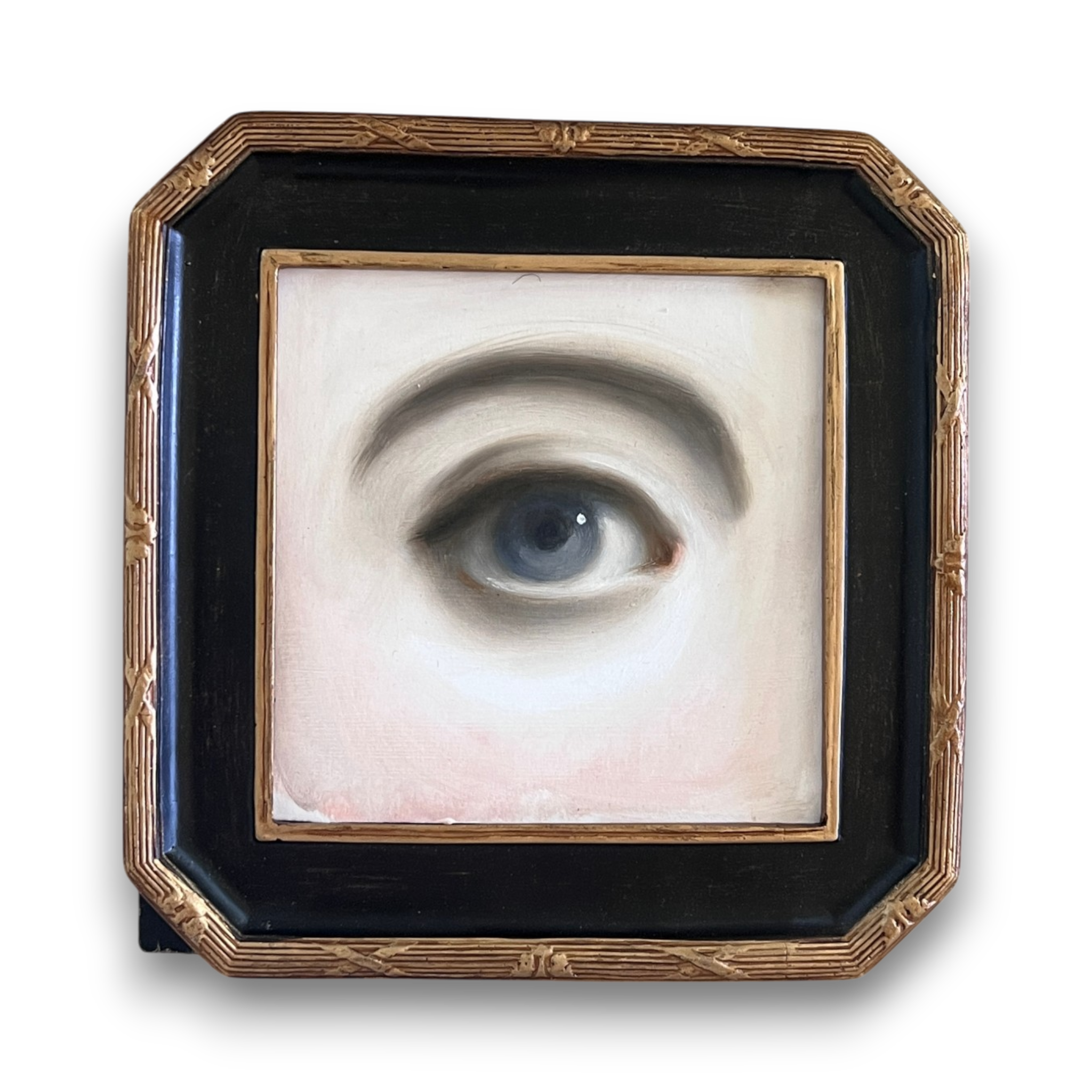 No. 3713 Lover's Eye Painting in a Black & Gold Frame
