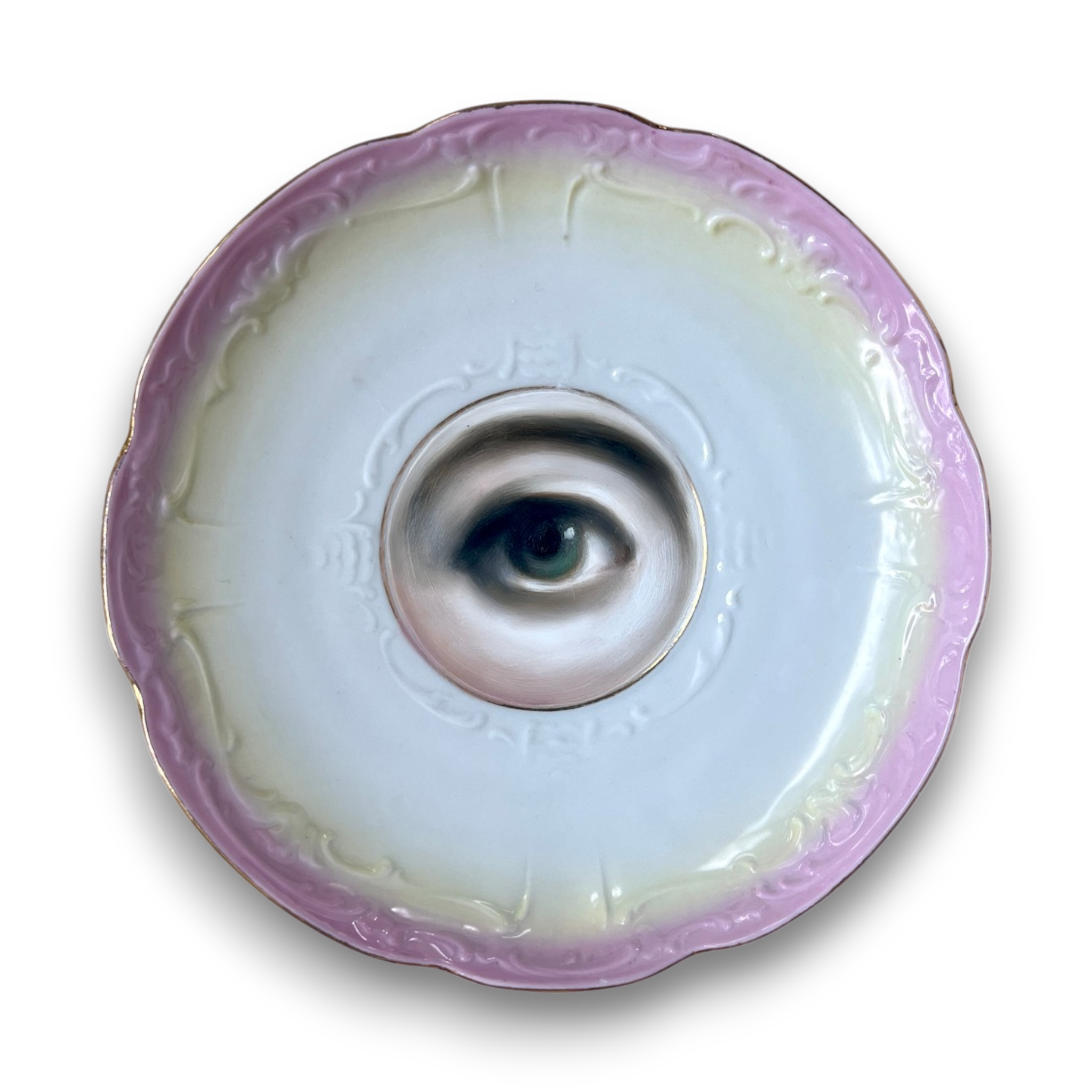 No. 3734 Lover's Eye Painting on an Antique German Porcelain Plate