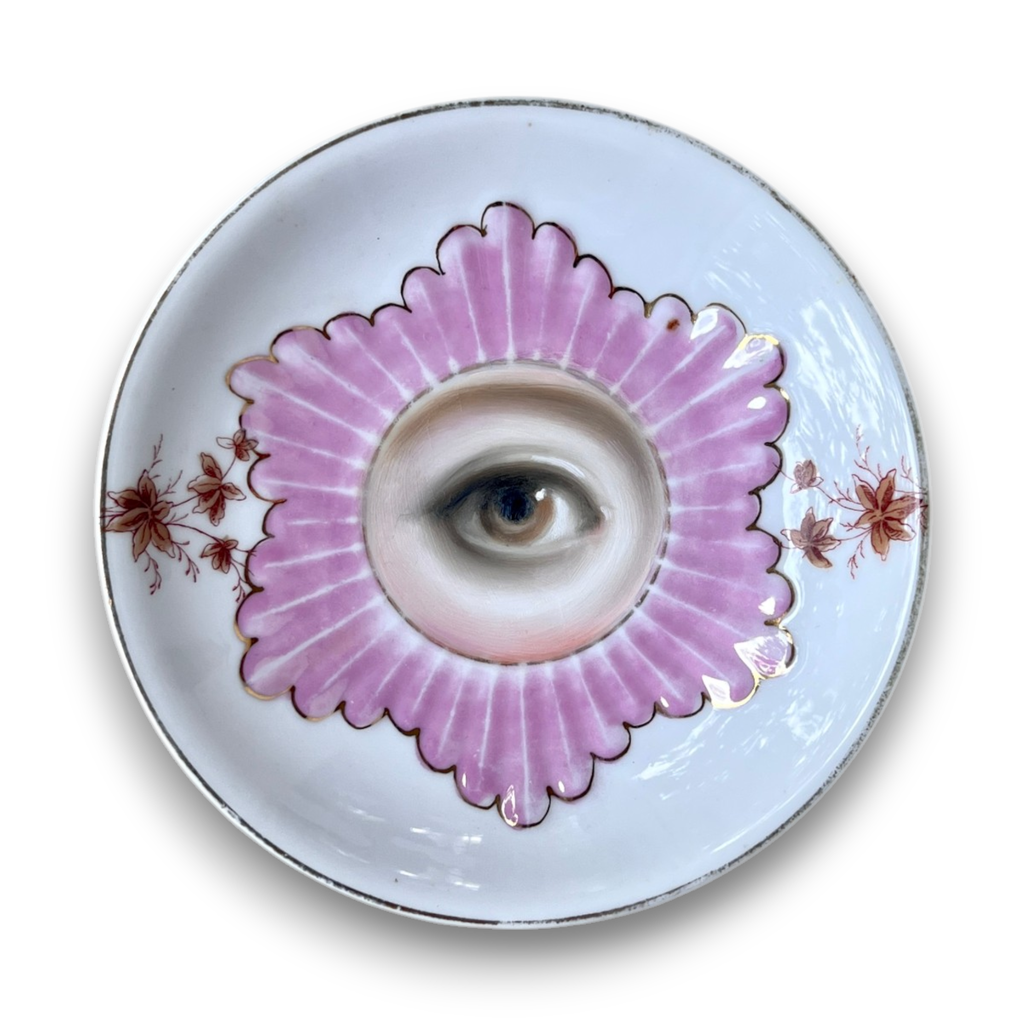 No. 3728 Lover's Eye Painting on an Antique German Plate