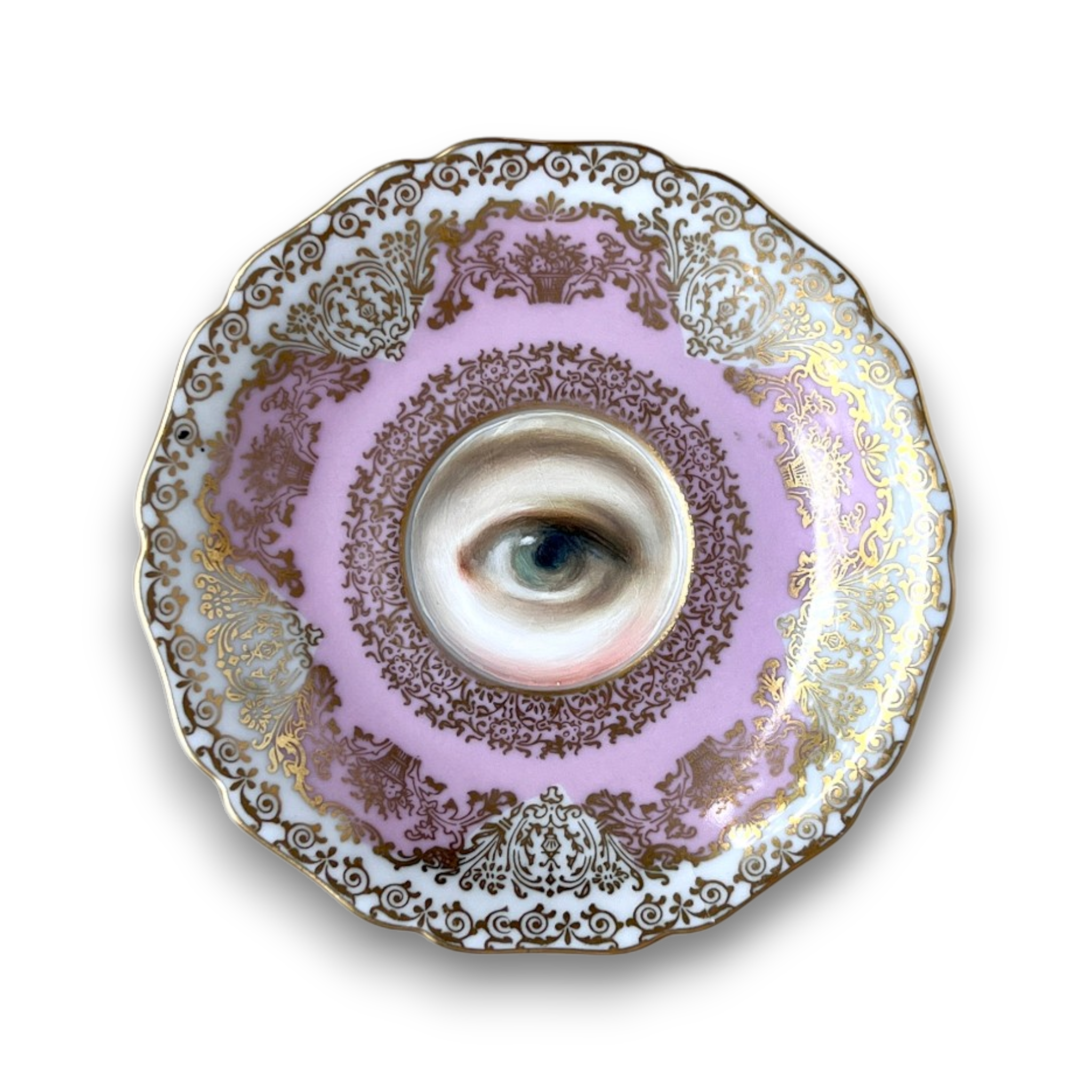 No. 3726 Lover's Eye Painting on an Antique Mohenberg Plate