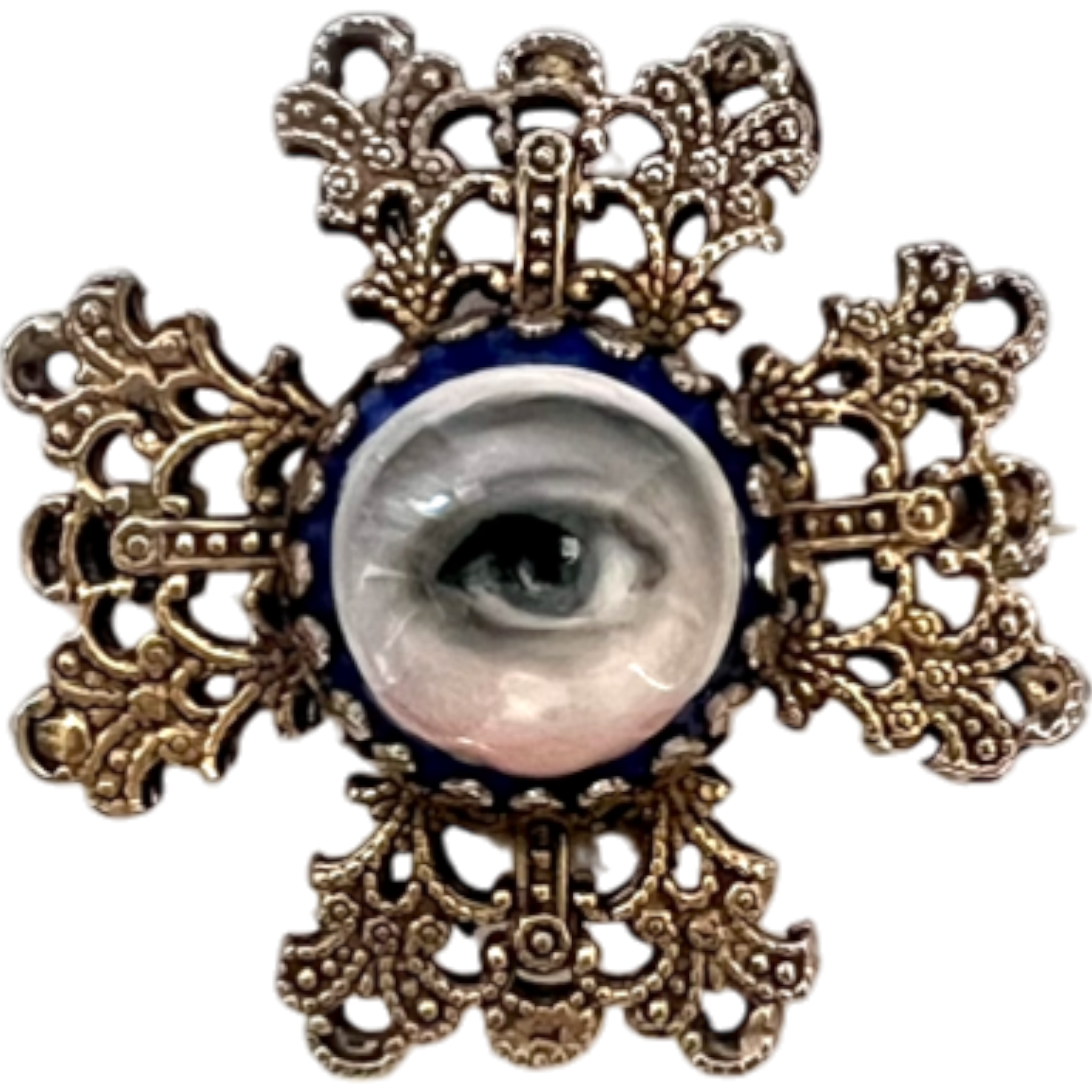 No. 2284 Lover's Eye Maltese Cross Brooch