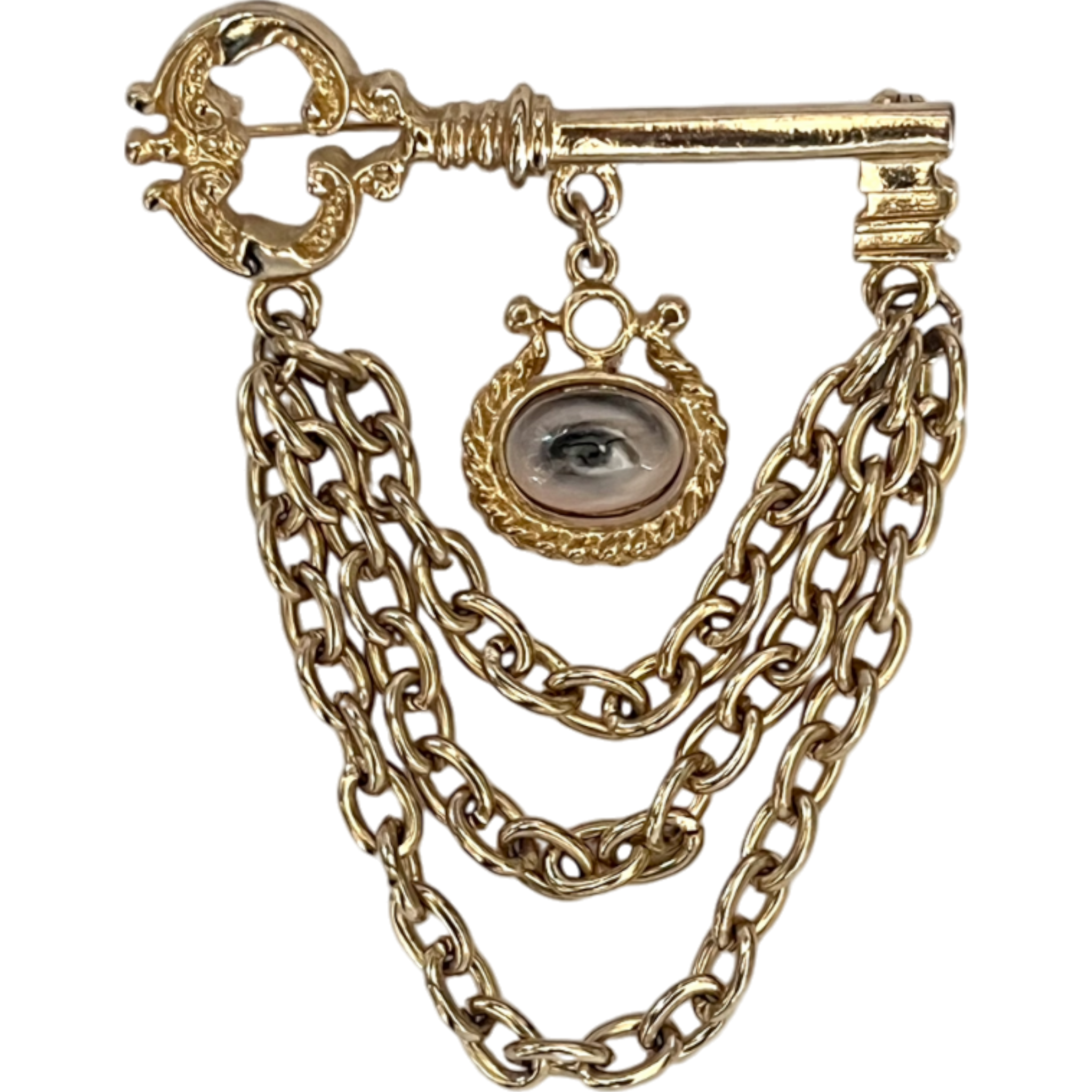 No. 2277 Lover's Eye Skeleton Key Chain Swag Brooch