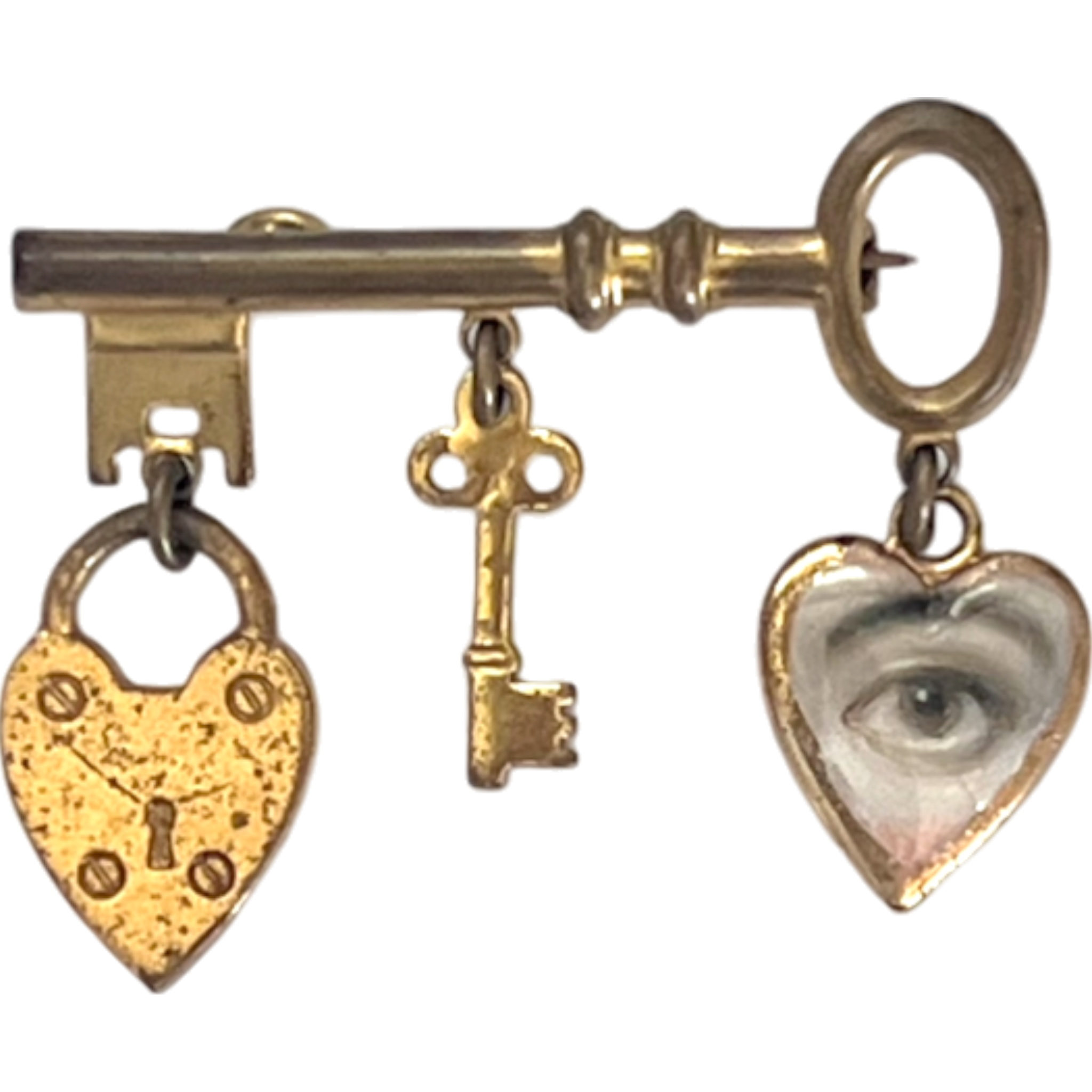 No. 2279 Lover's Eye Skeleton Key Charm Brooch