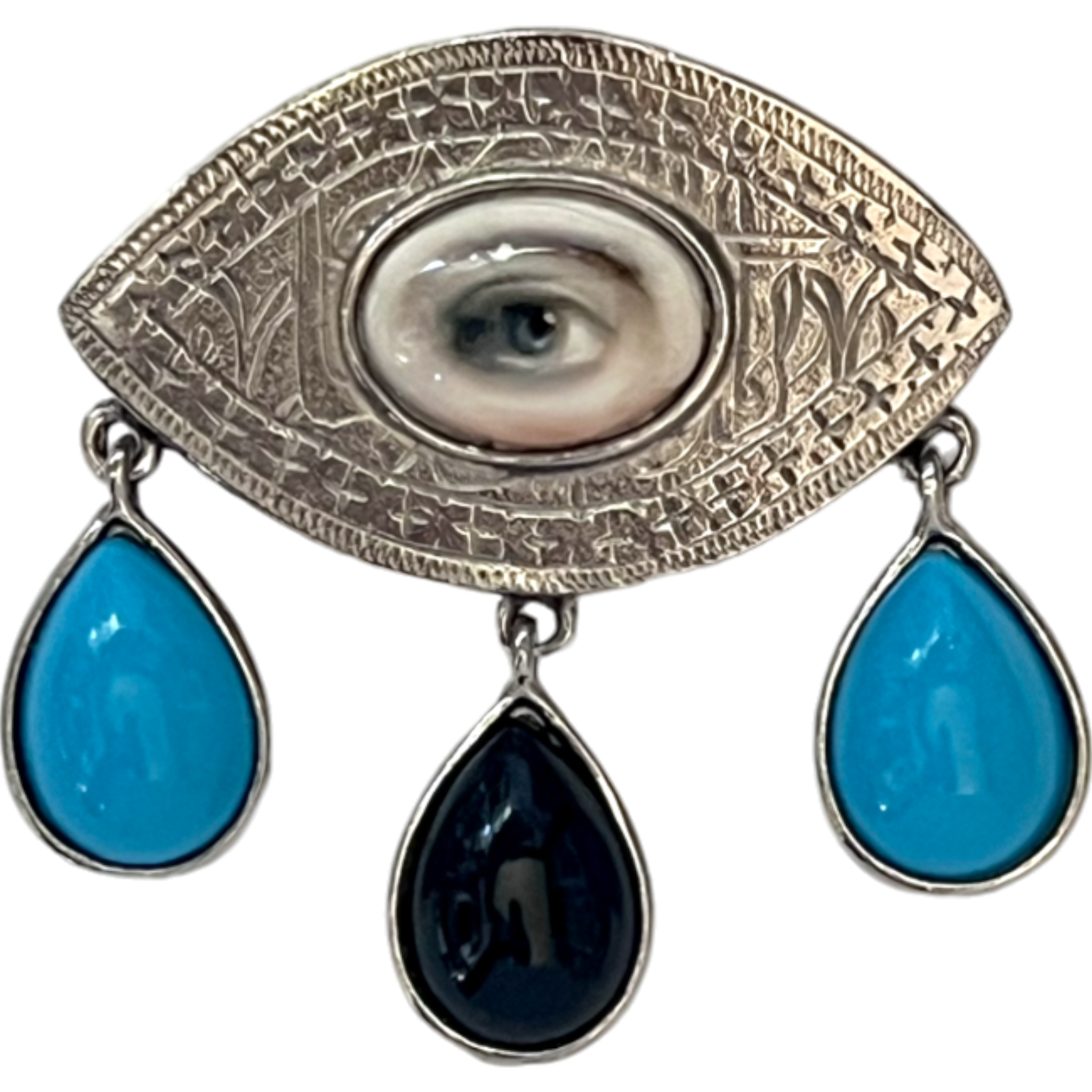 No. 2282 Lover's Eye Teardrop Evil Eye Brooch