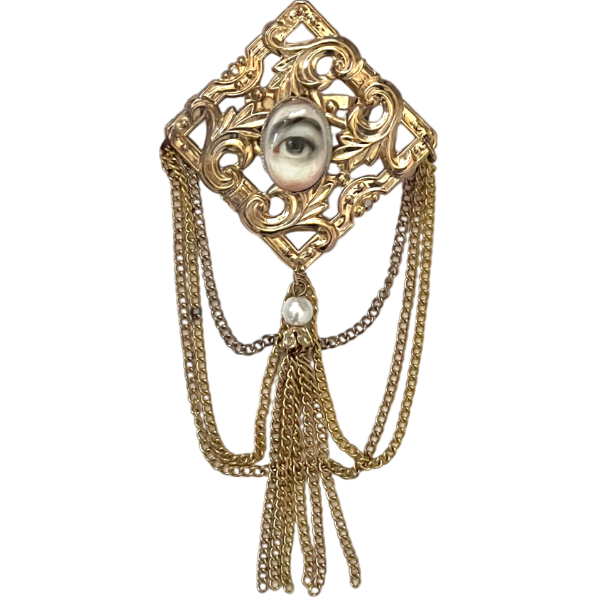 No. 2274 Lover's Eye Diamond Swag & Tassel Brooch