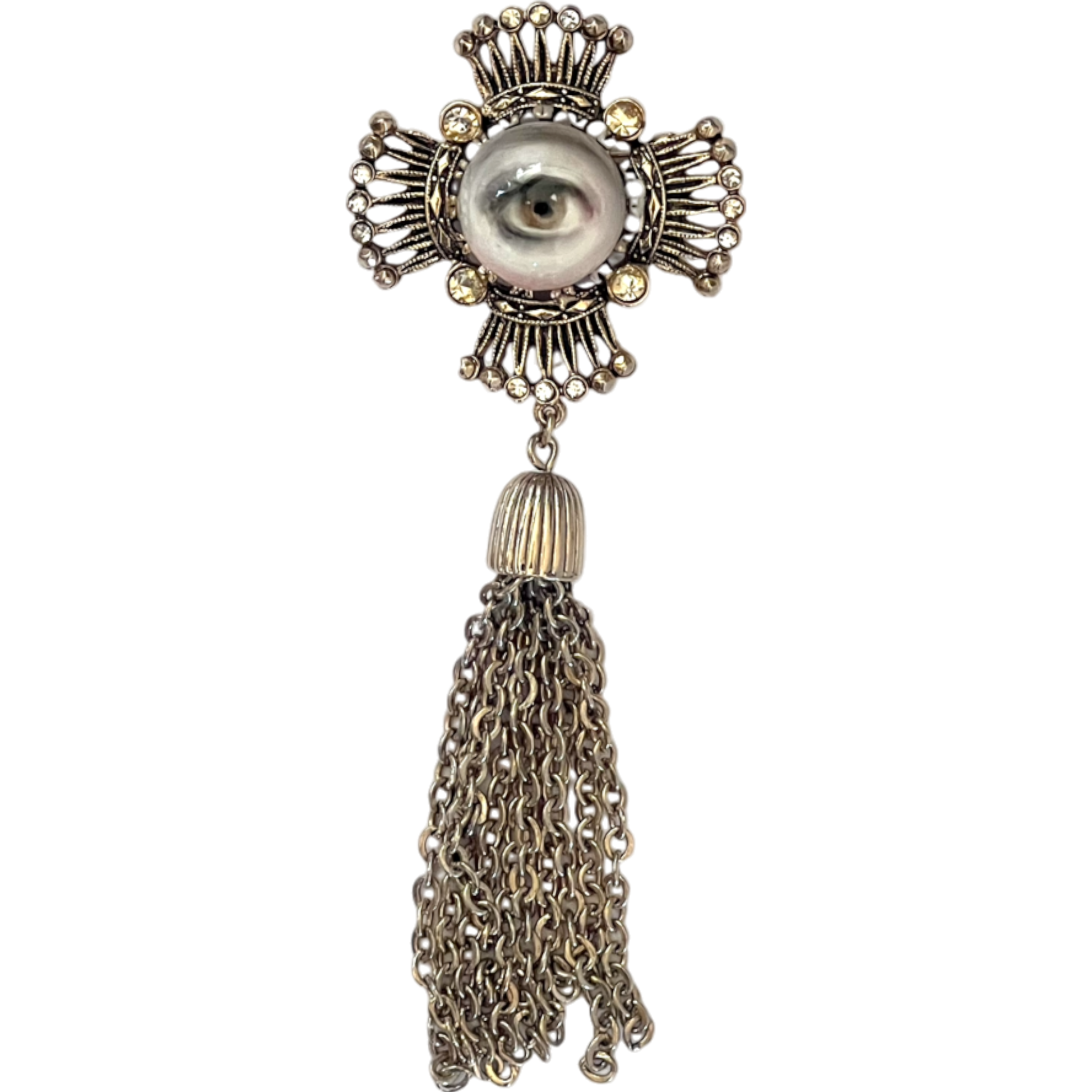 No. 2275 Lover's Eye Maltese Cross Tassel Brooch