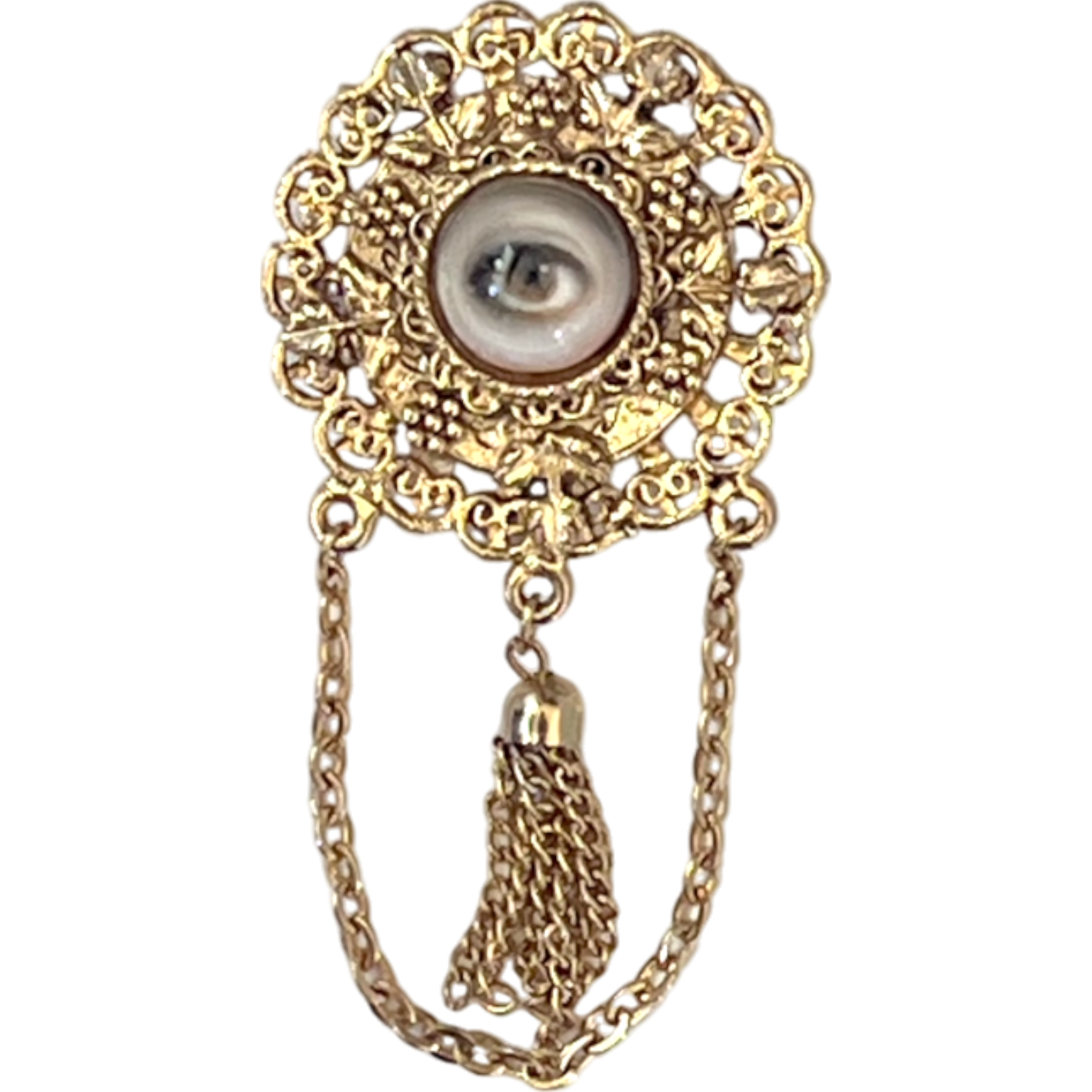 No. 2337 Lover's Eye Round Swag & Tassel Brooch