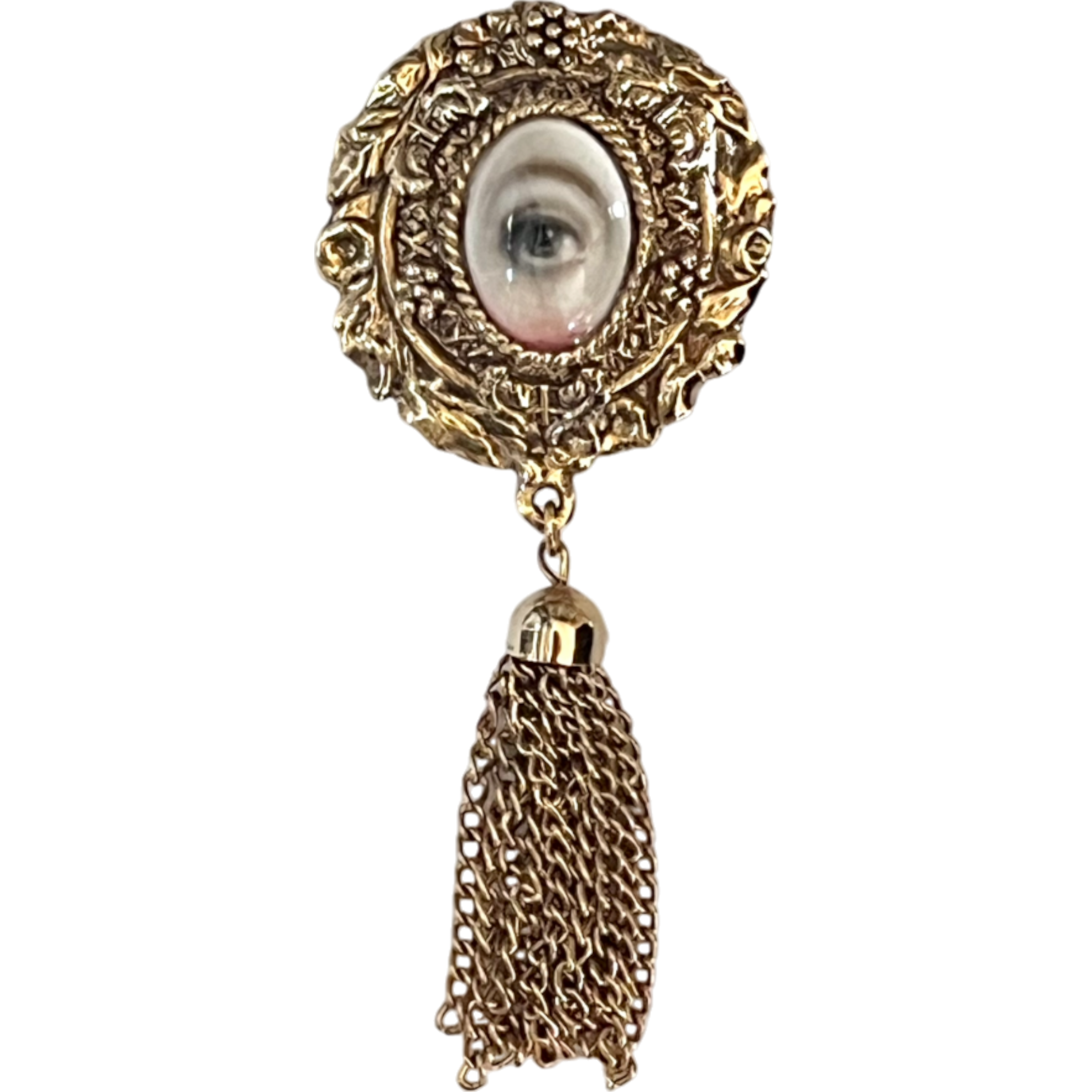 No. 2271 Lover's Eye Oval Tassel Brooch