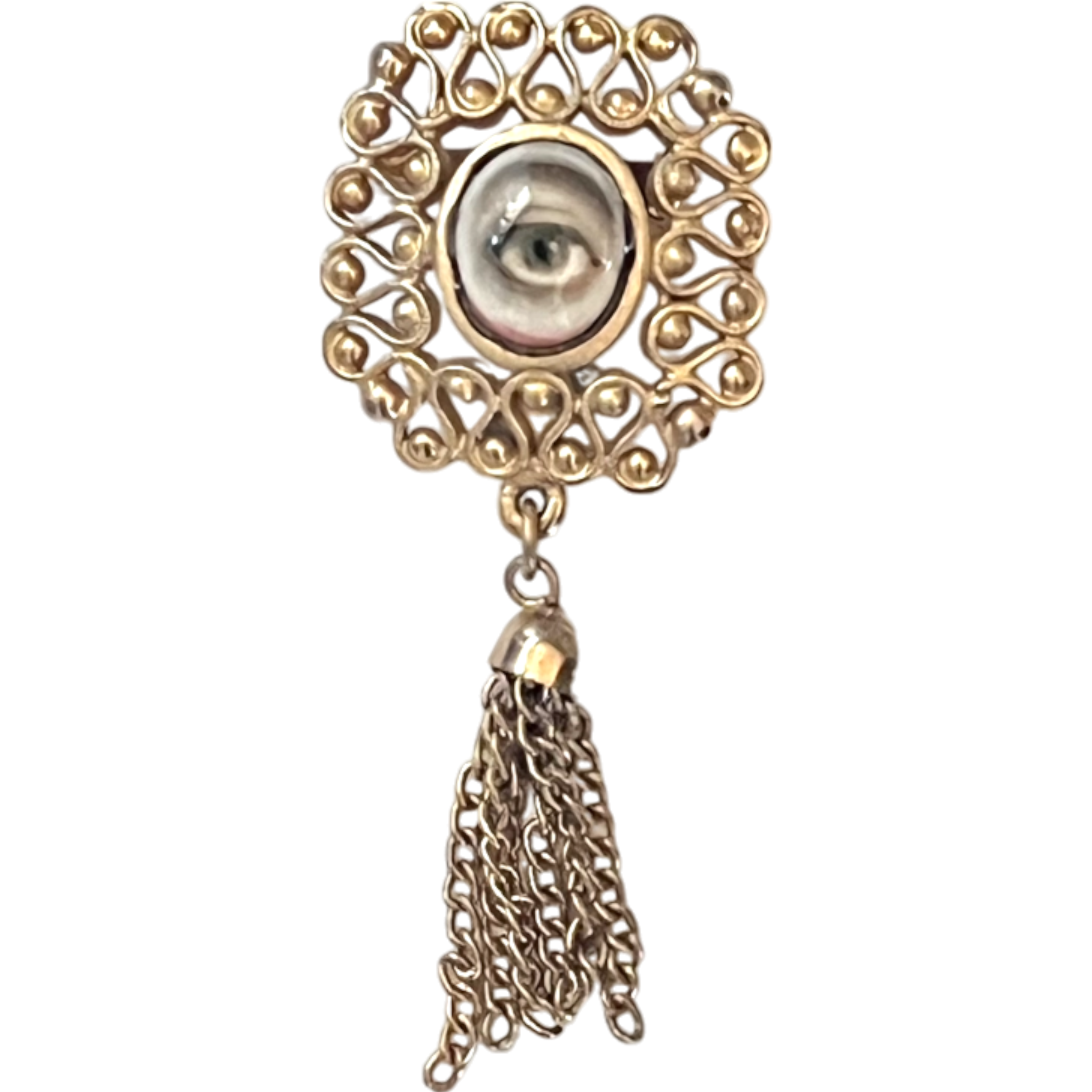 No. 2272 Lover's Eye Oval Tassel Brooch