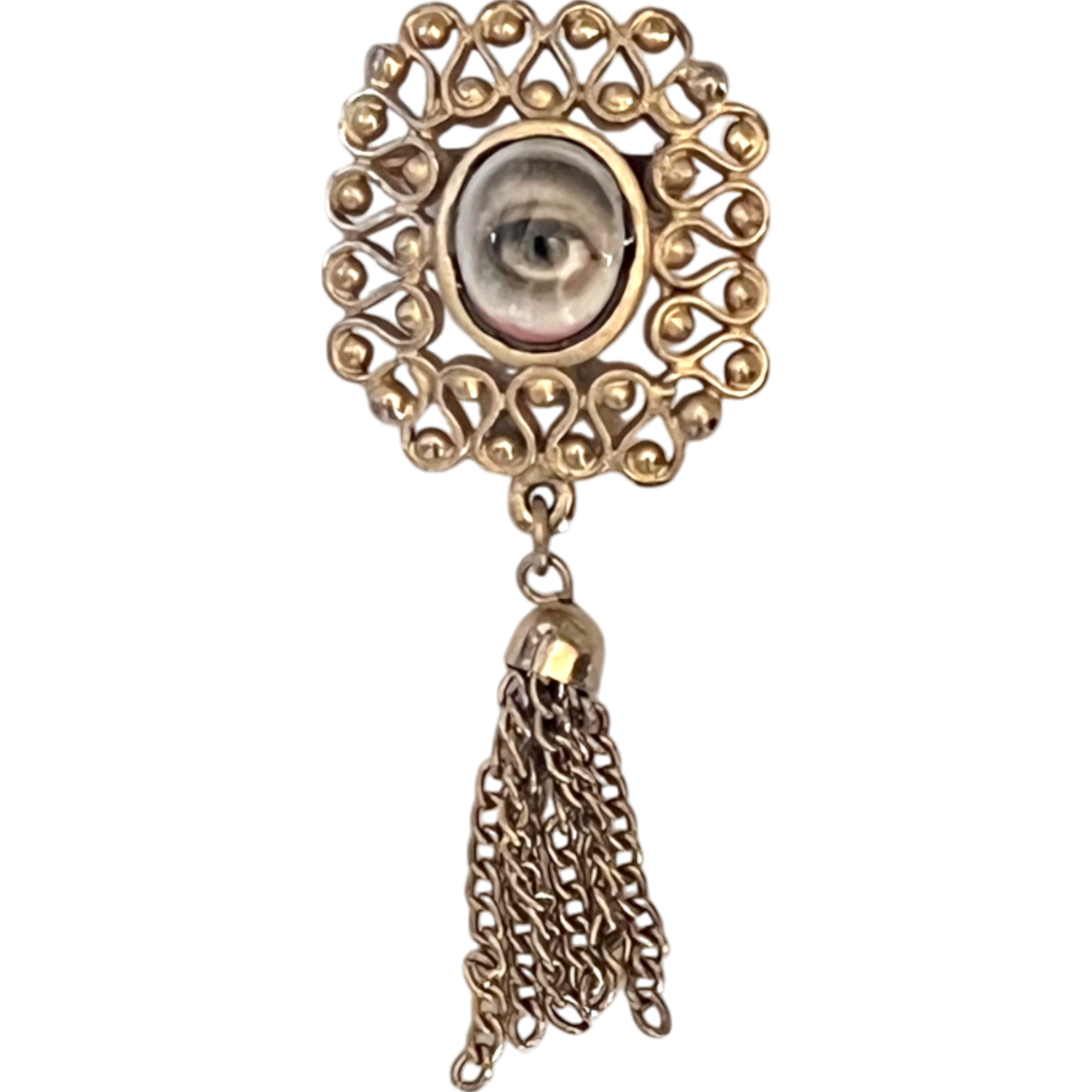 No. 2272 Lover's Eye Oval Tassel Brooch