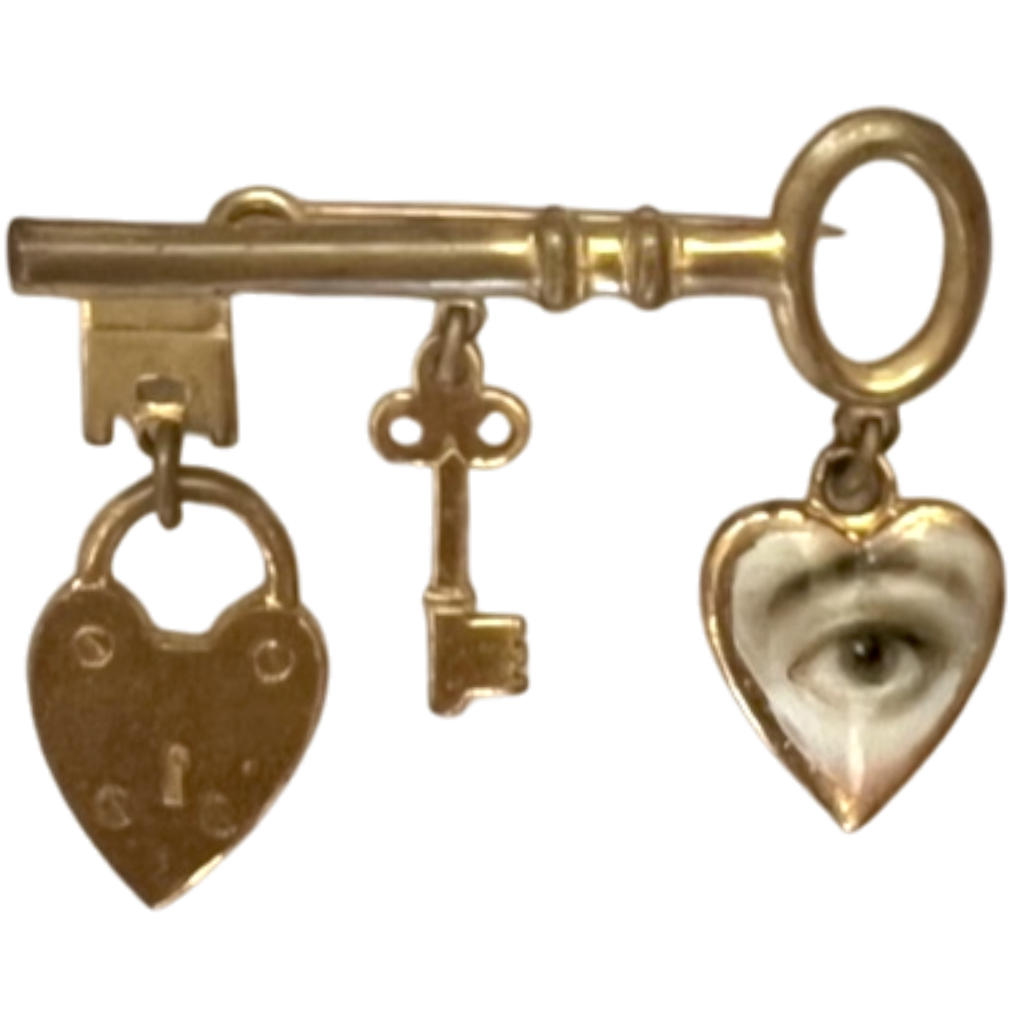 No. 2279 Lover's Eye Skeleton Key Charm Brooch