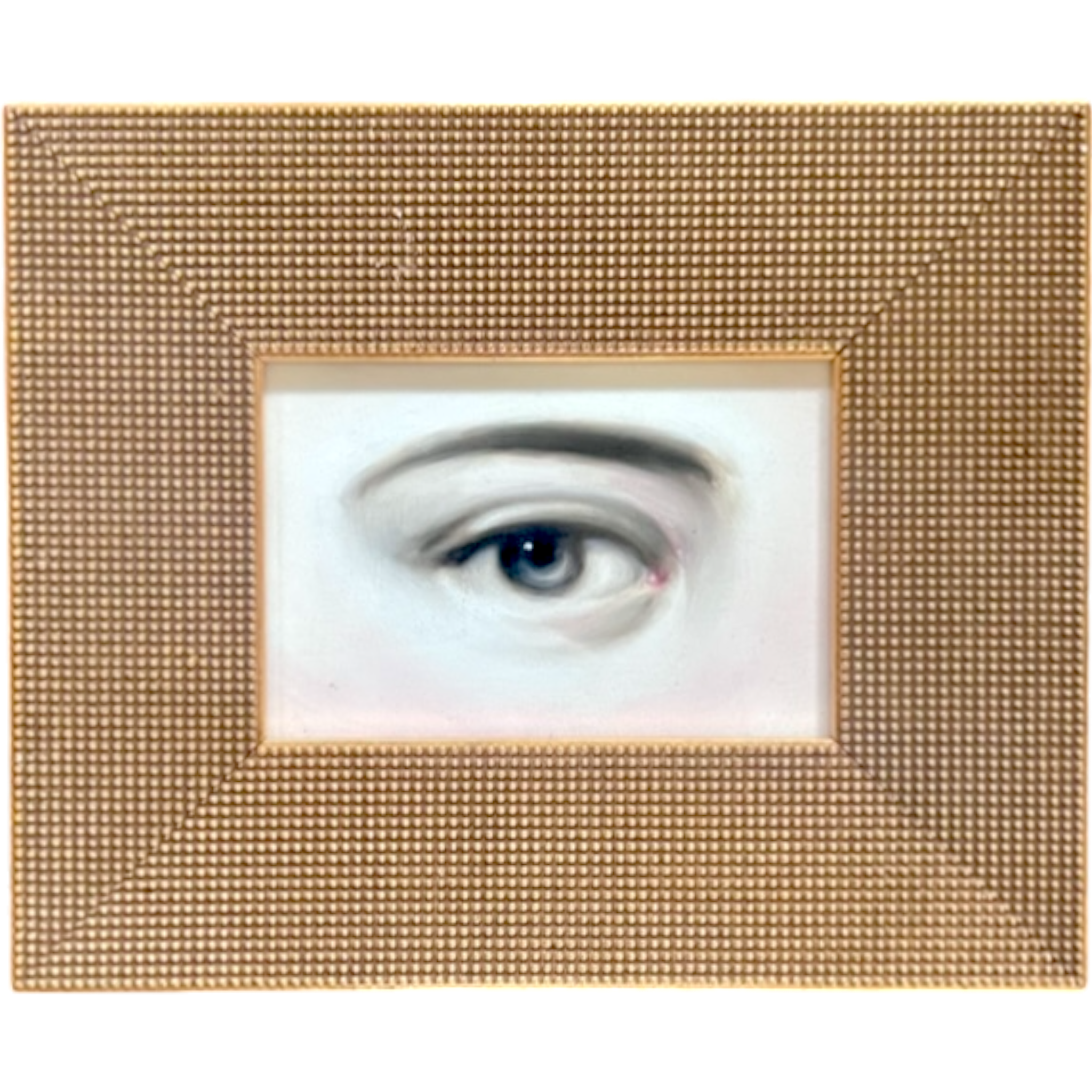 No. 2288 Lover's Eye Painting in a Gold Beaded Frame