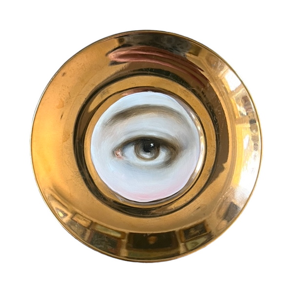 New! - Lover's Eye Painting on a Gold Luster Plate
