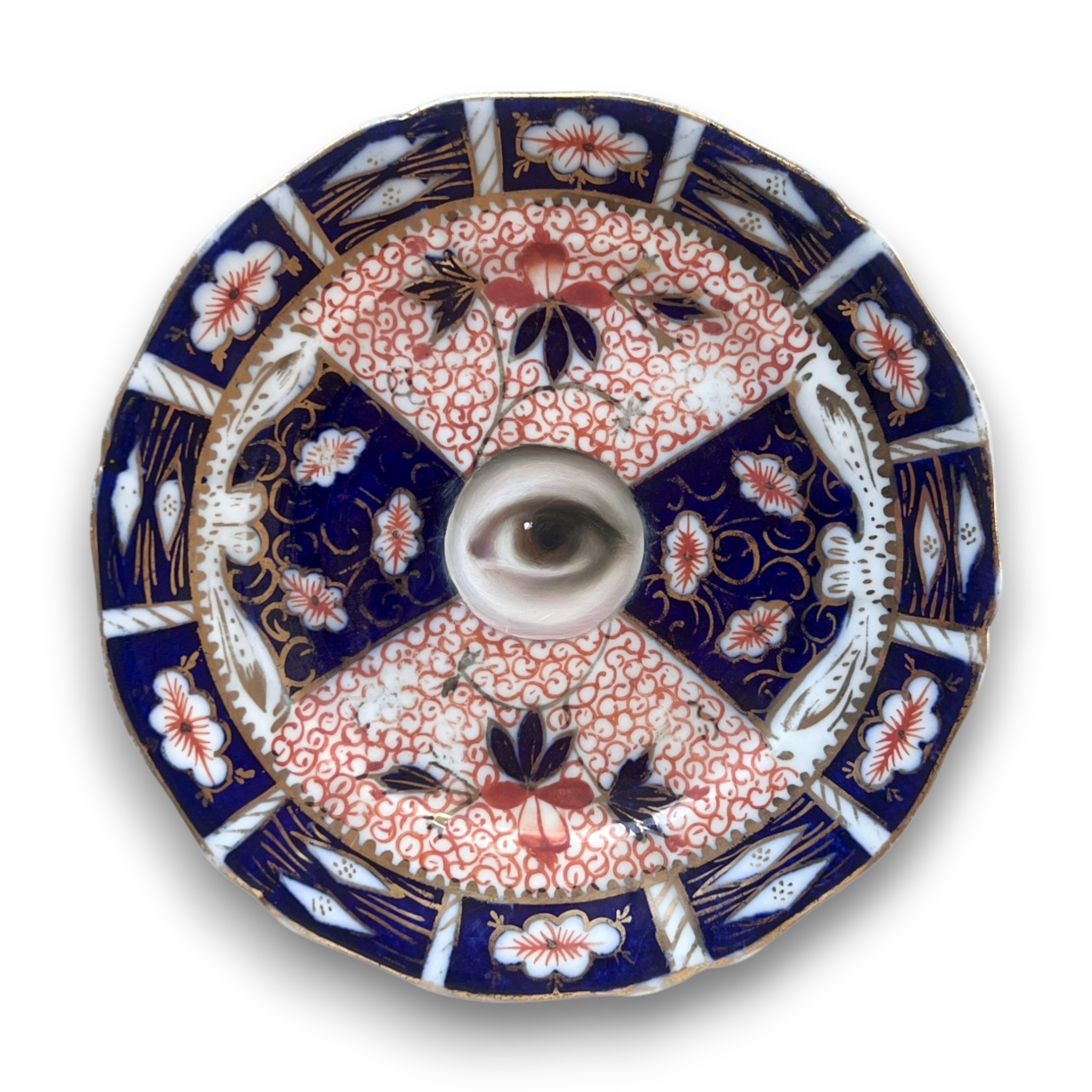No. 3758 Lover’s Eye Painting on an English Imari Plate